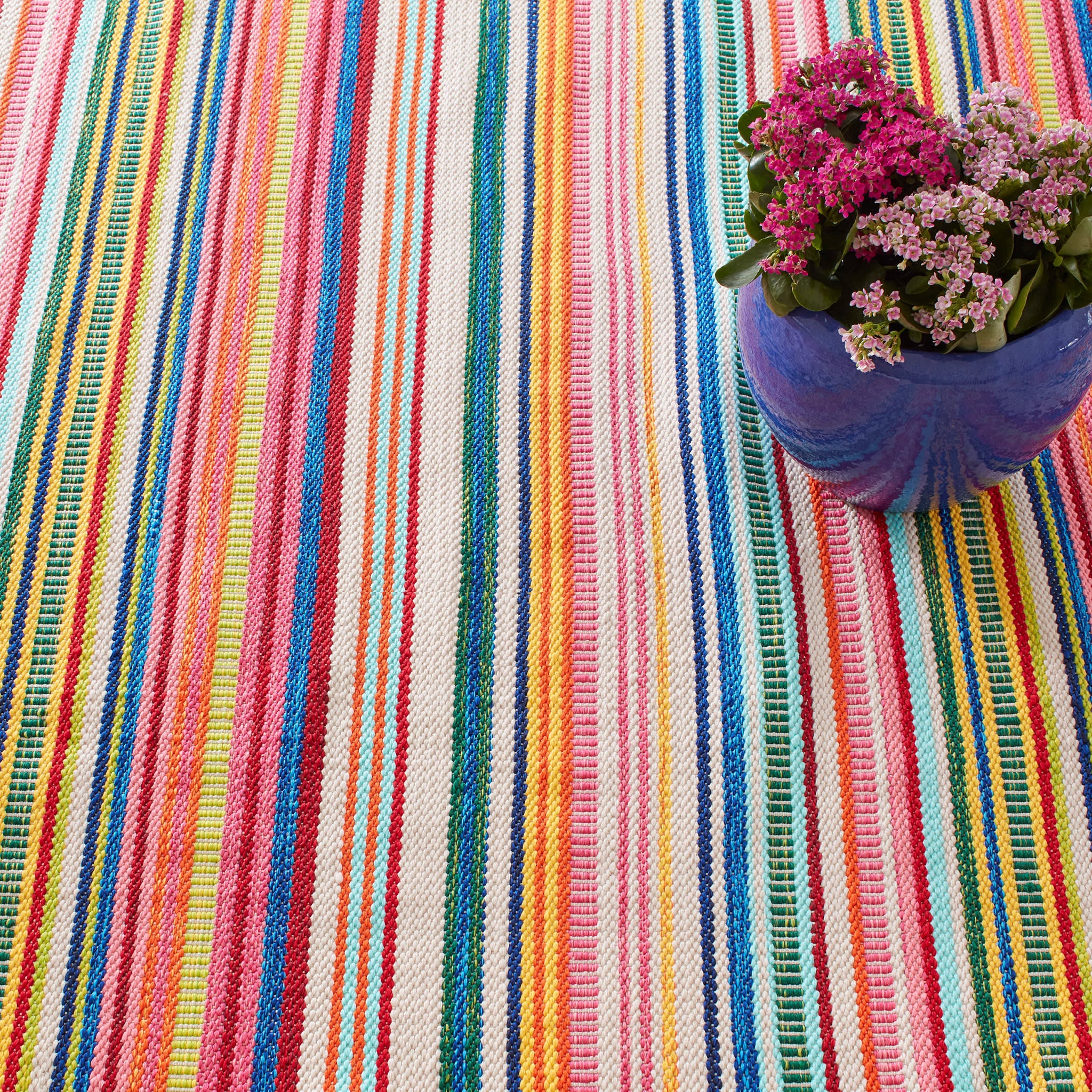 Bright Stripe Handwoven Indoor/Outdoor Rug | Multi - Image 5