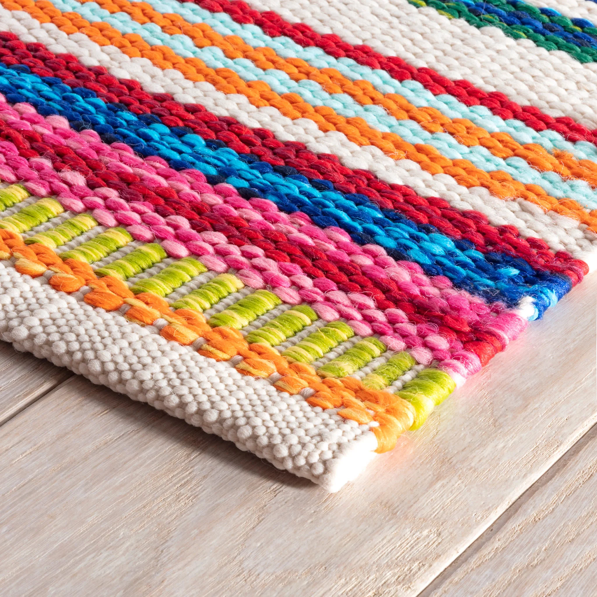 Bright Stripe Handwoven Indoor/Outdoor Rug | Multi - Image 7