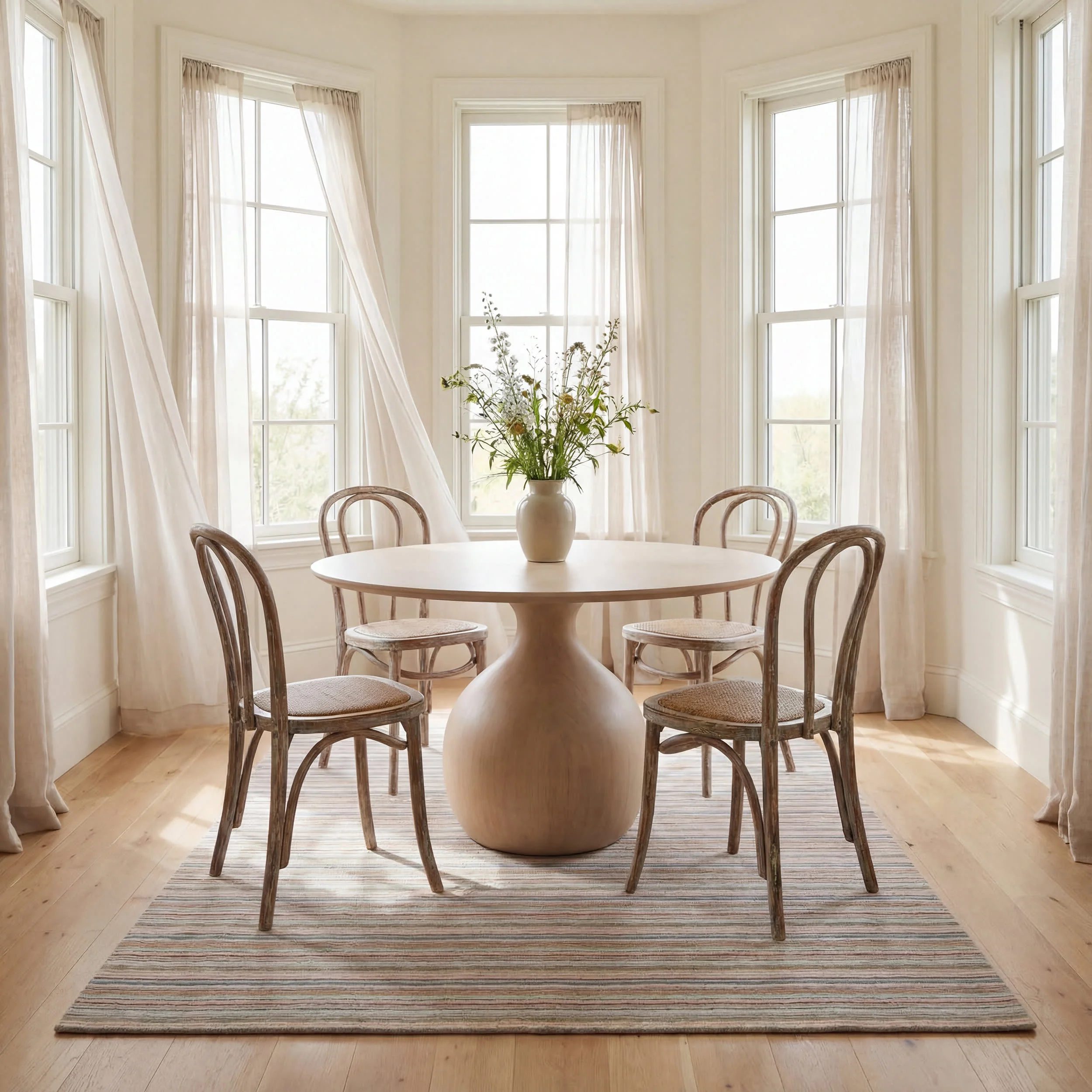 Brindle Stripe Hand Loom Knotted Wool Rug | Clay - Image 3