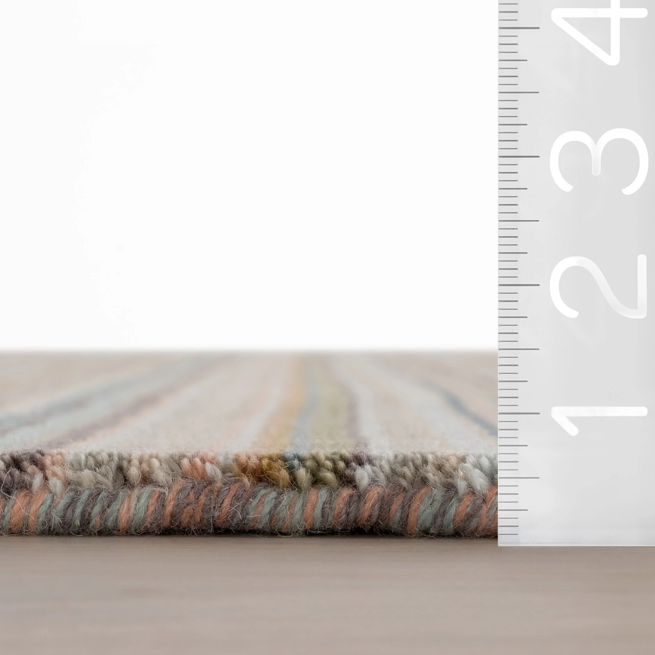 Brindle Stripe Hand Loom Knotted Wool Rug | Clay - Image 7