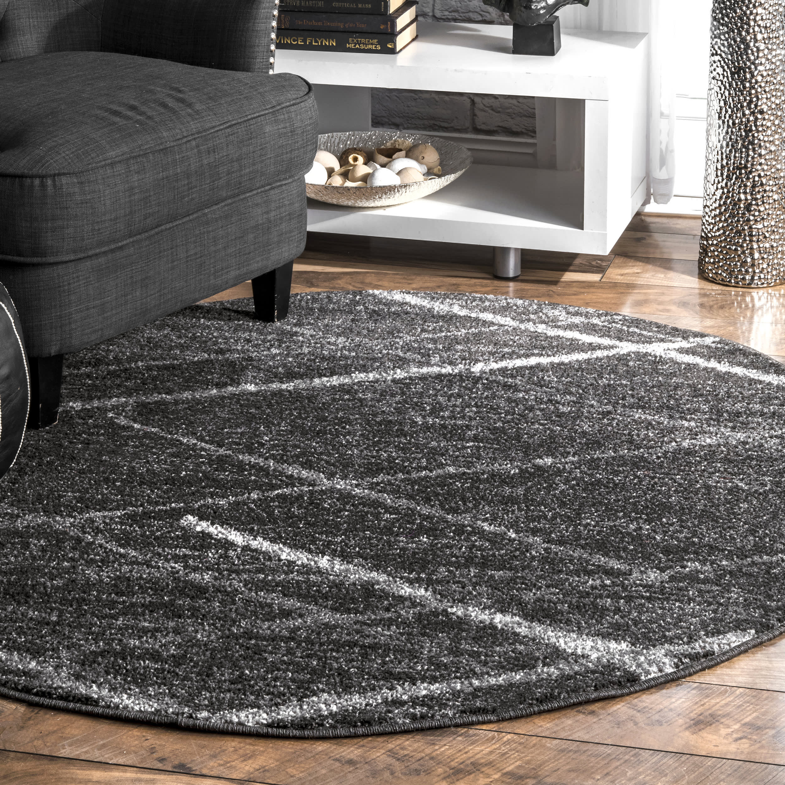 Broken Lattice Rug | Charcoal - Image 2