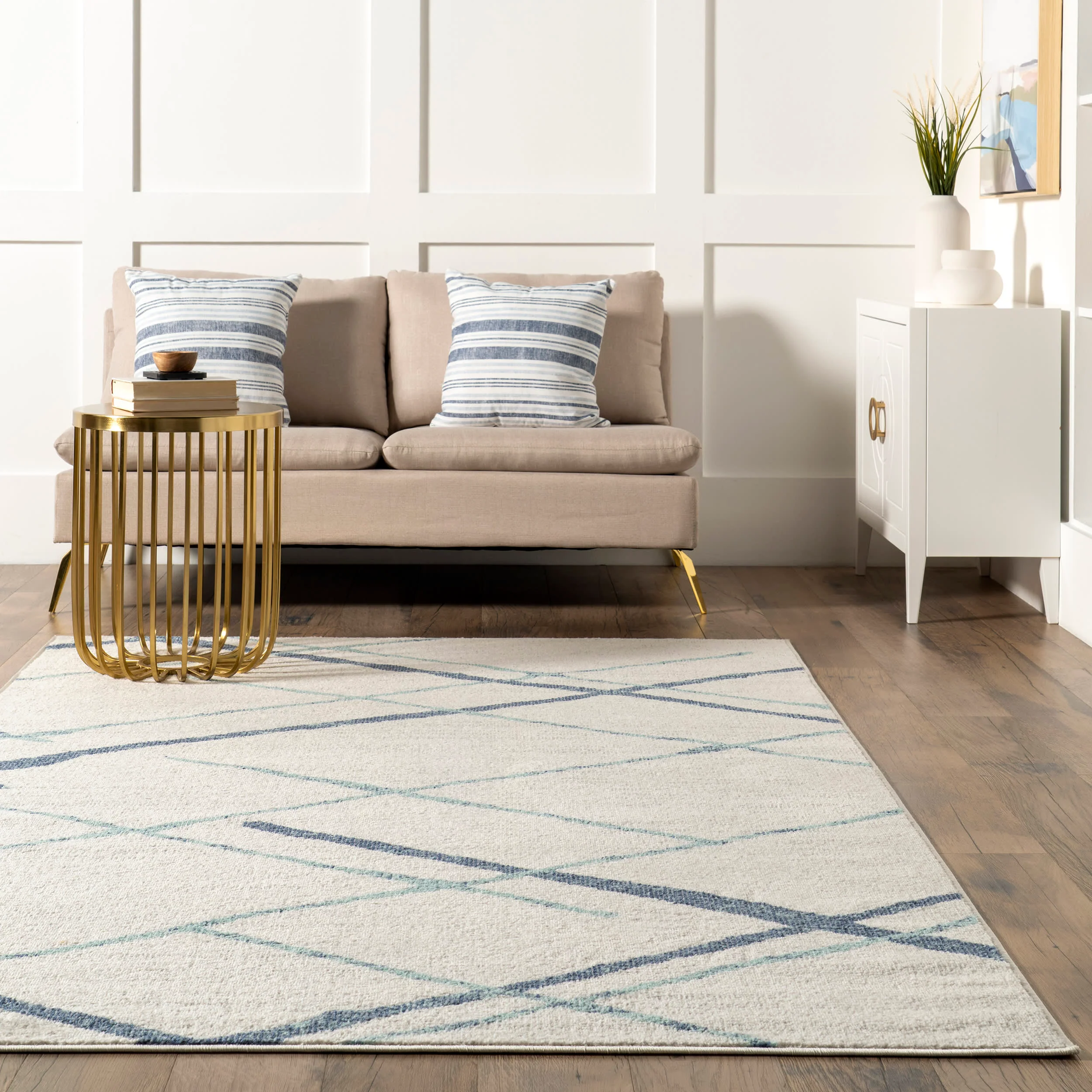 Broken Lattice Rug | Light Blue - Image 4