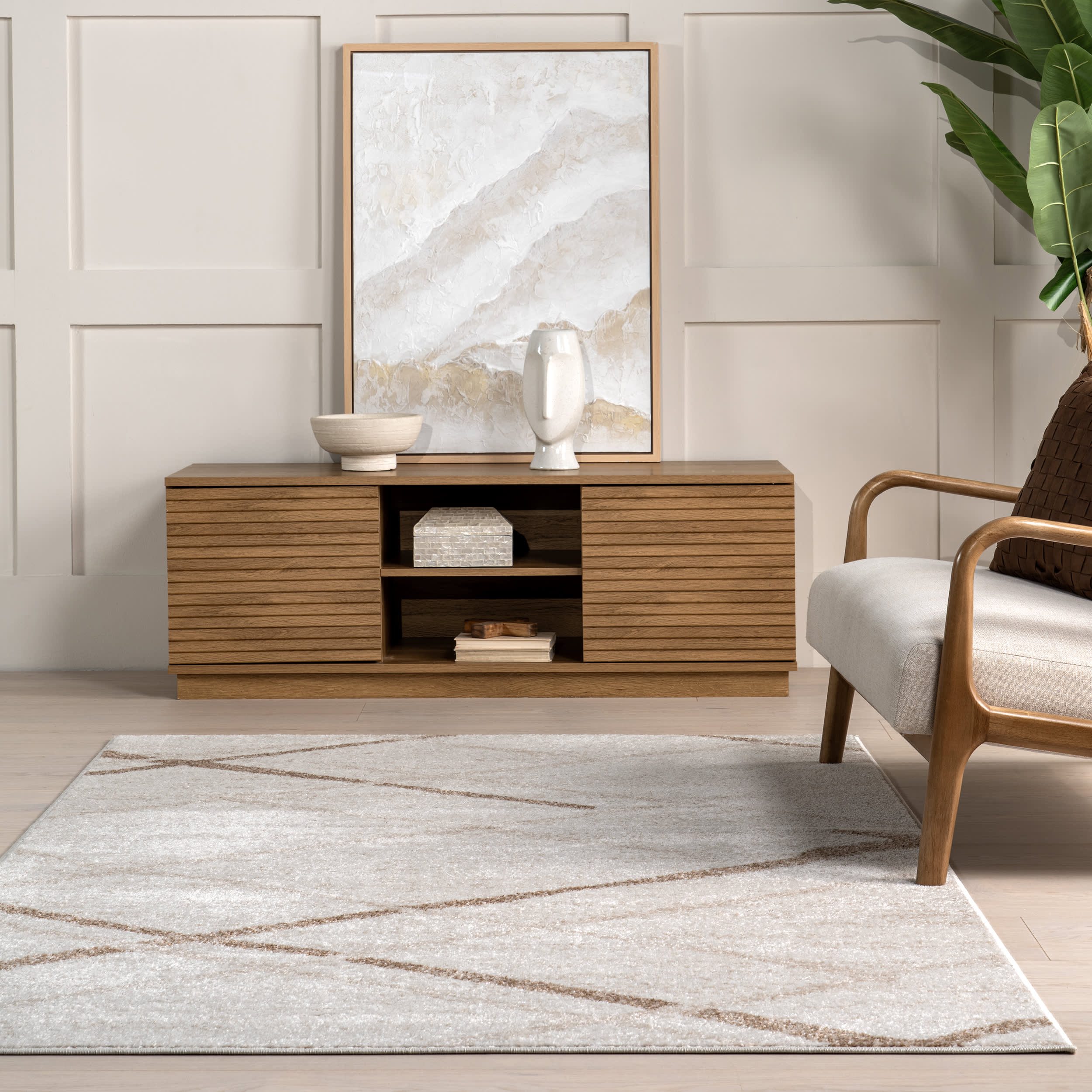 Broken Lattice Rug | Light Brown - Image 4