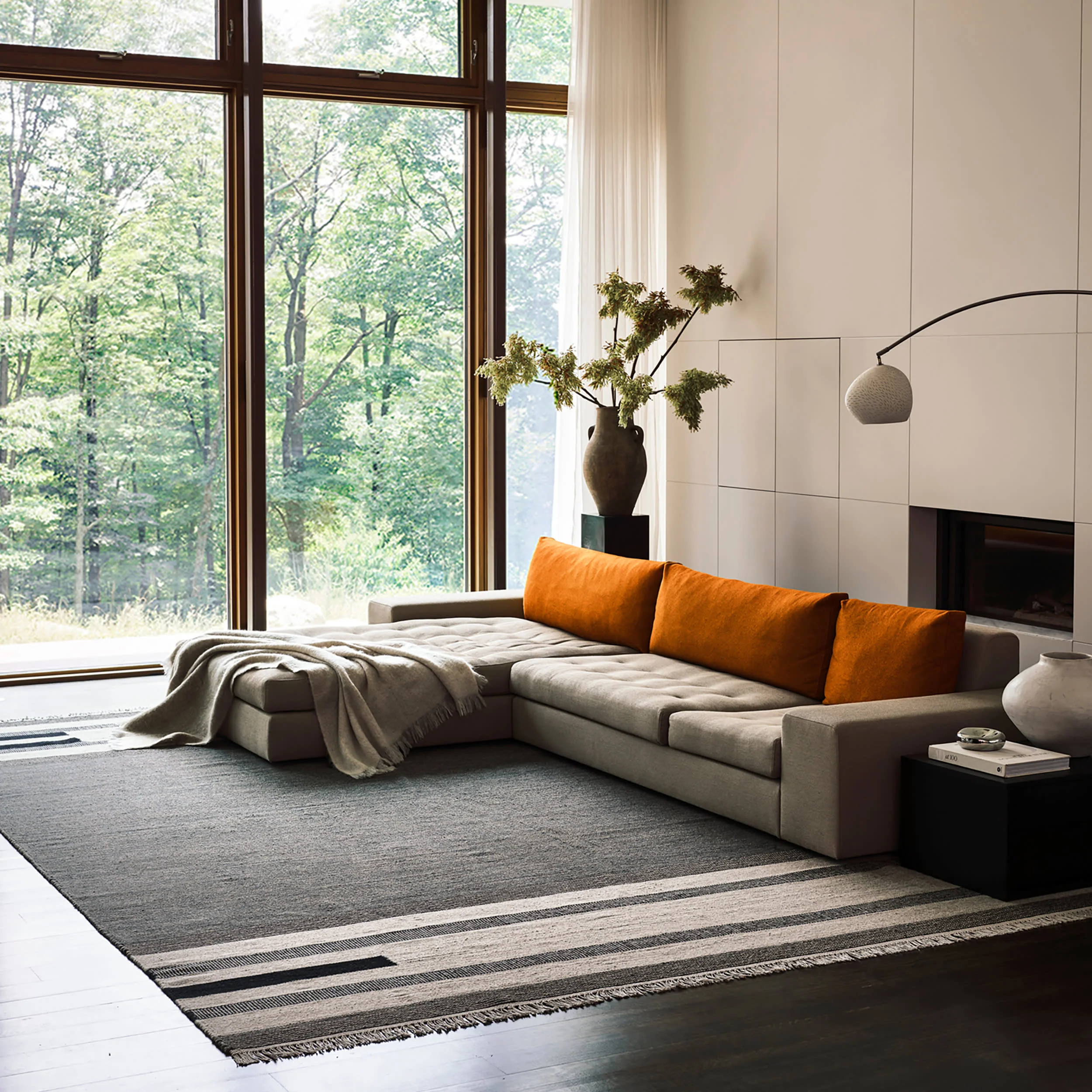 Brooklyn Tasseled Wool Rug | Black - Image 2