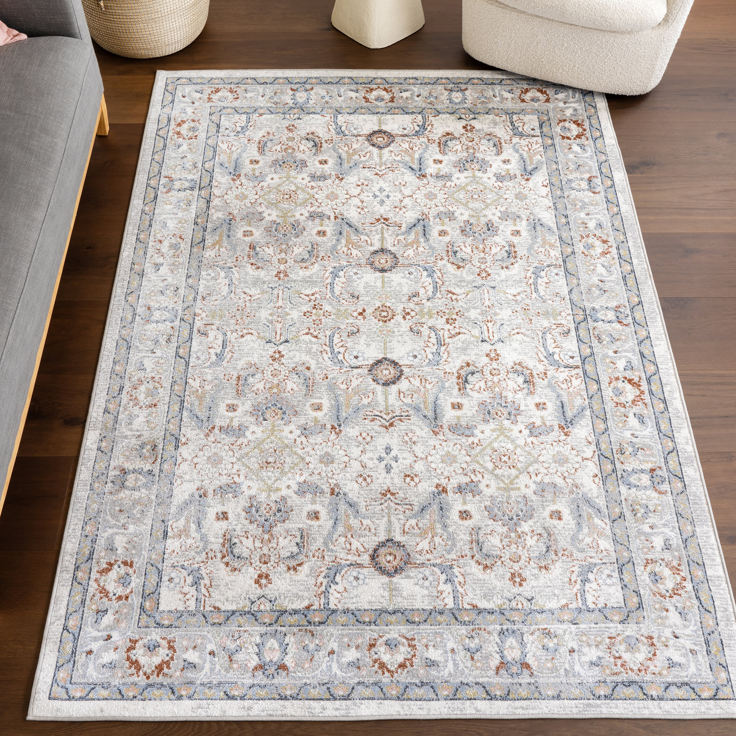 Brooklynn Floral Medallion Washable Rug | Rust - Image 2