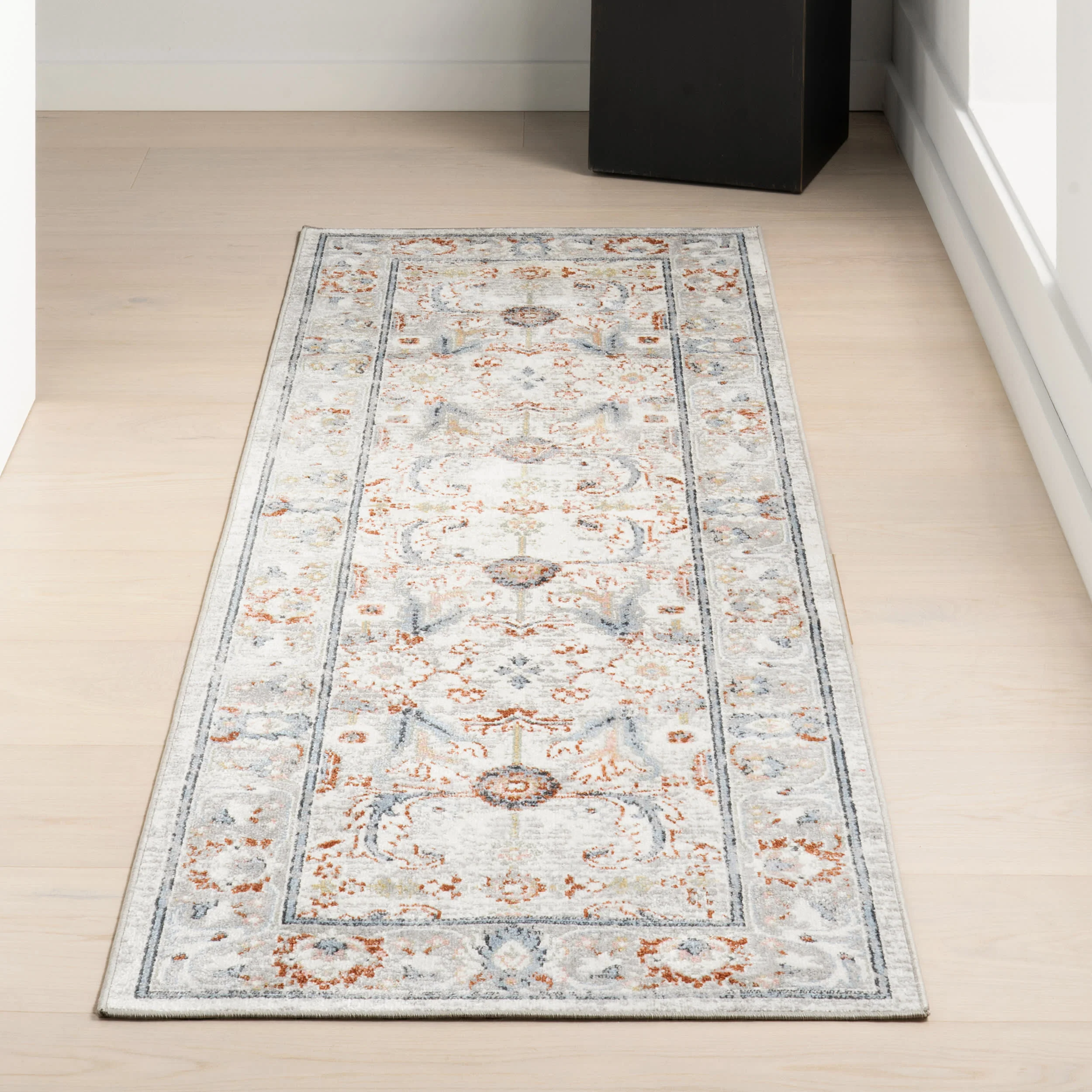Brooklynn Floral Medallion Washable Rug | Rust - Image 2
