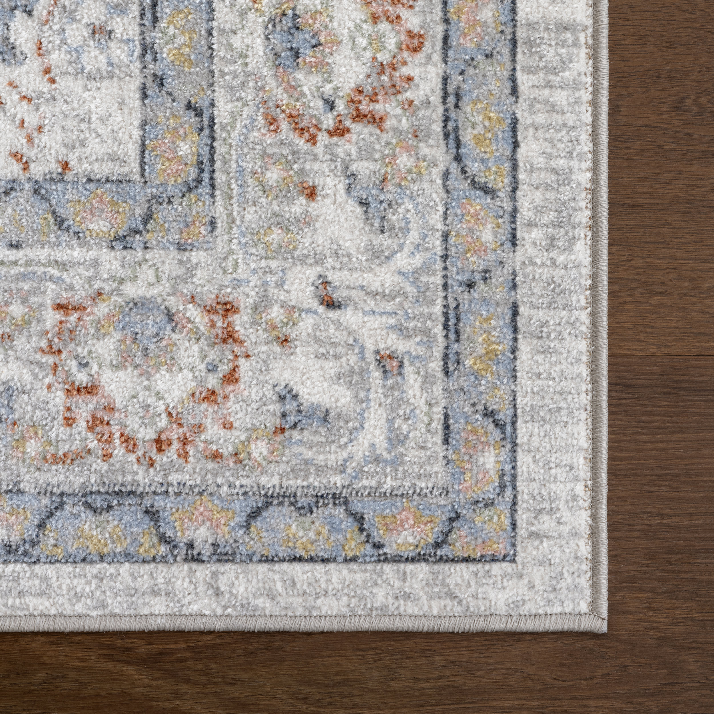 Brooklynn Floral Medallion Washable Rug | Rust - Image 4
