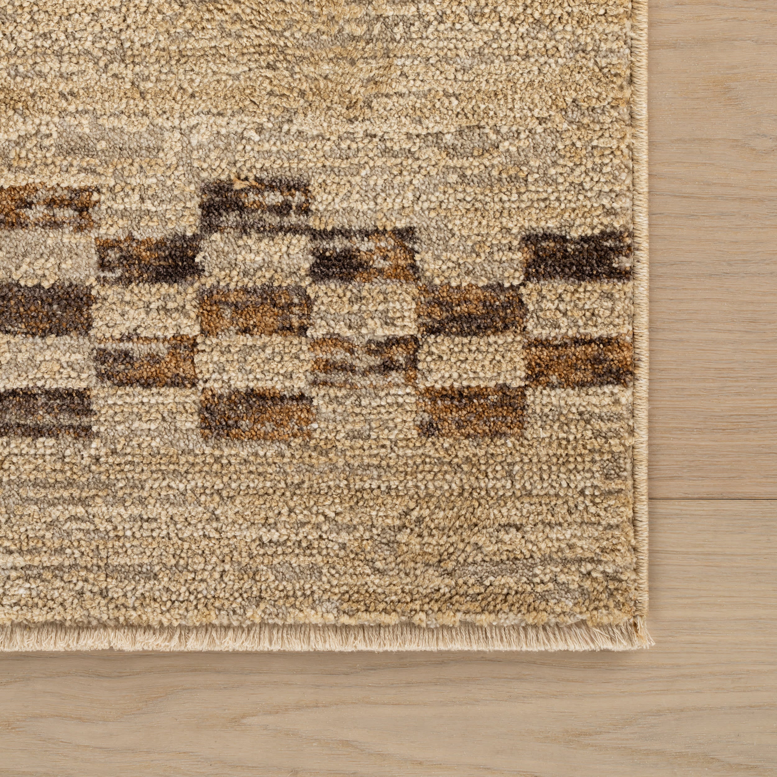 Brumacheck Mid-Century Modern Striped Rug | Tan - Image 4