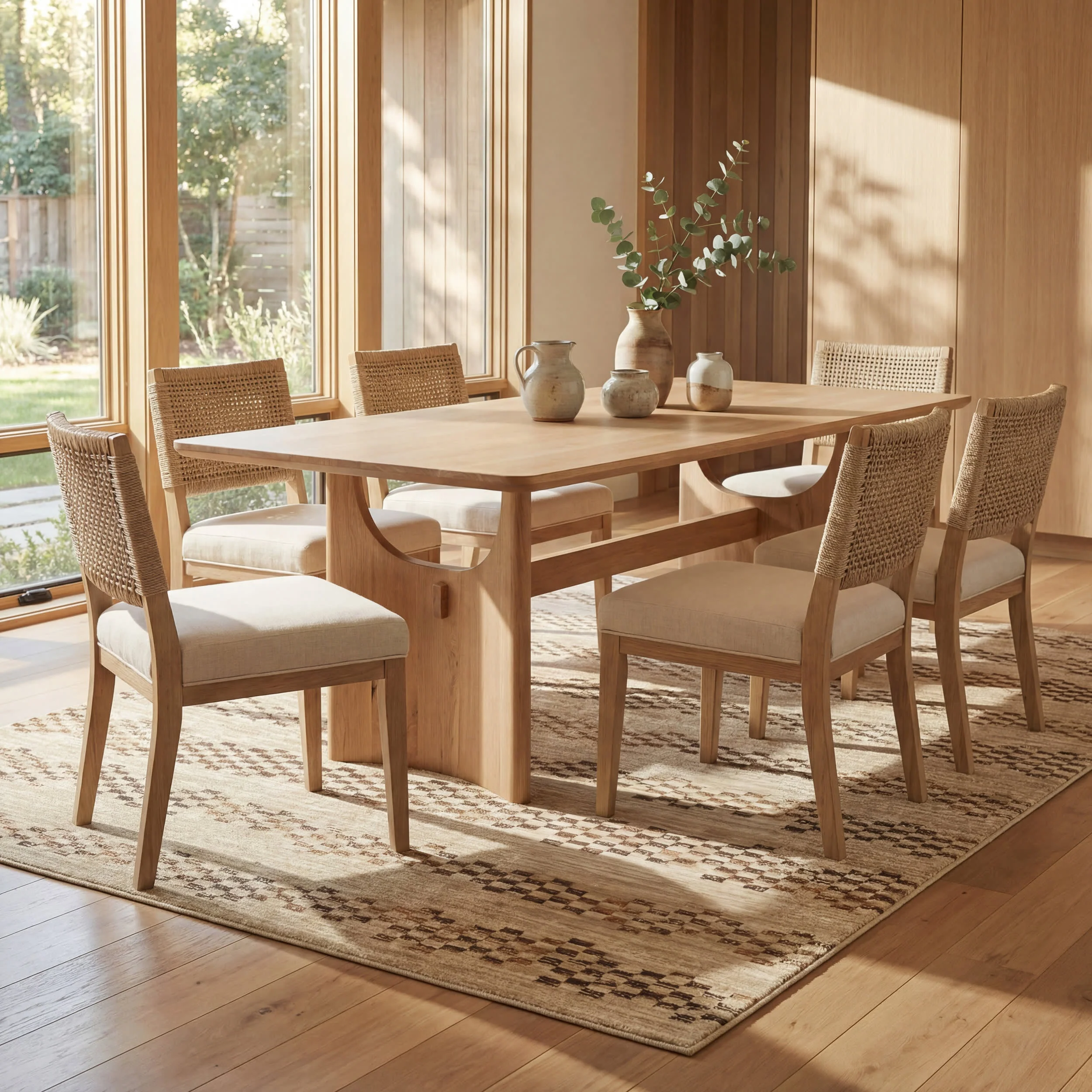Brumacheck Mid-Century Modern Striped Rug | Tan - Image 7