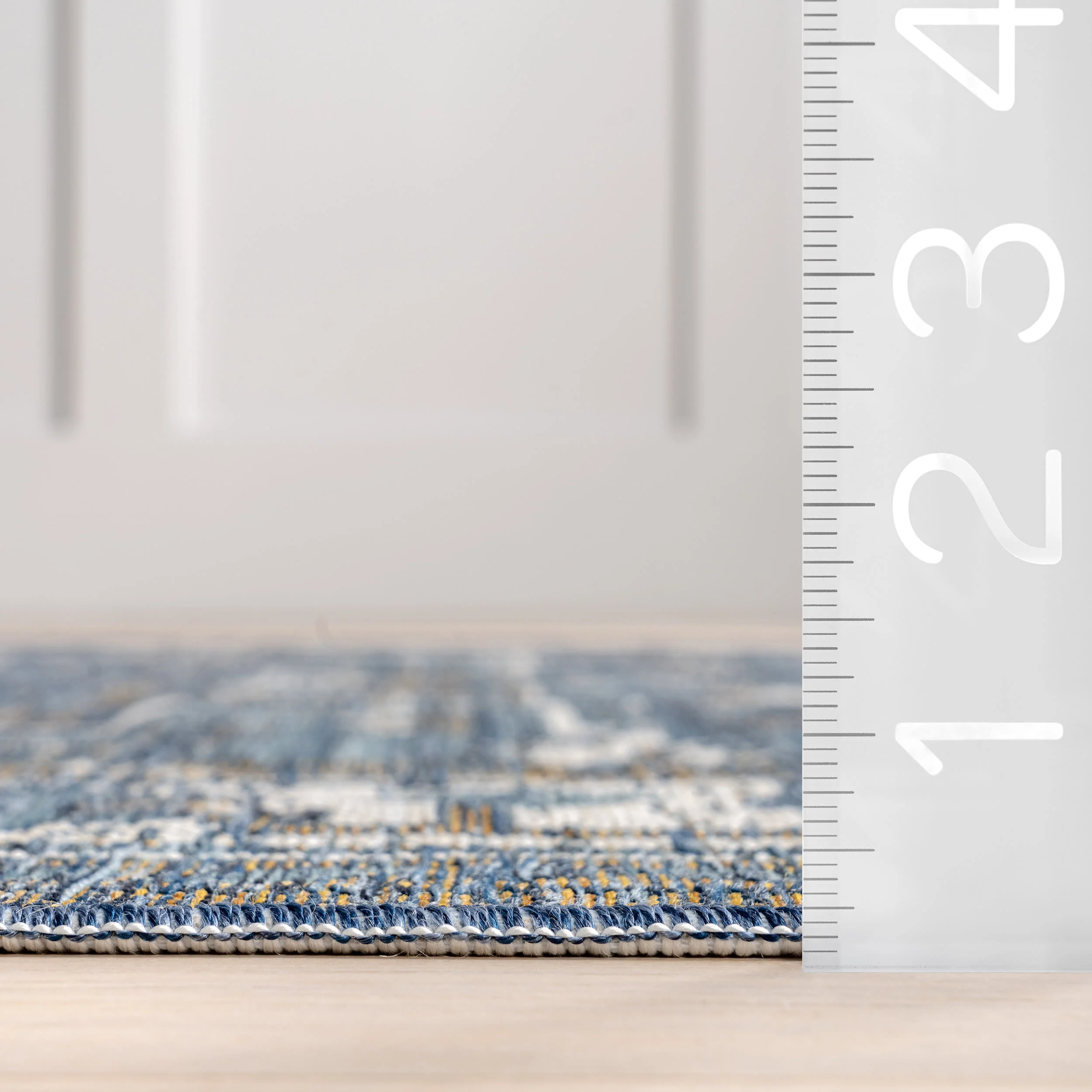 Brynlee Medallion Reversible Indoor/Outdoor Rug | Cream & Blue - Image 7