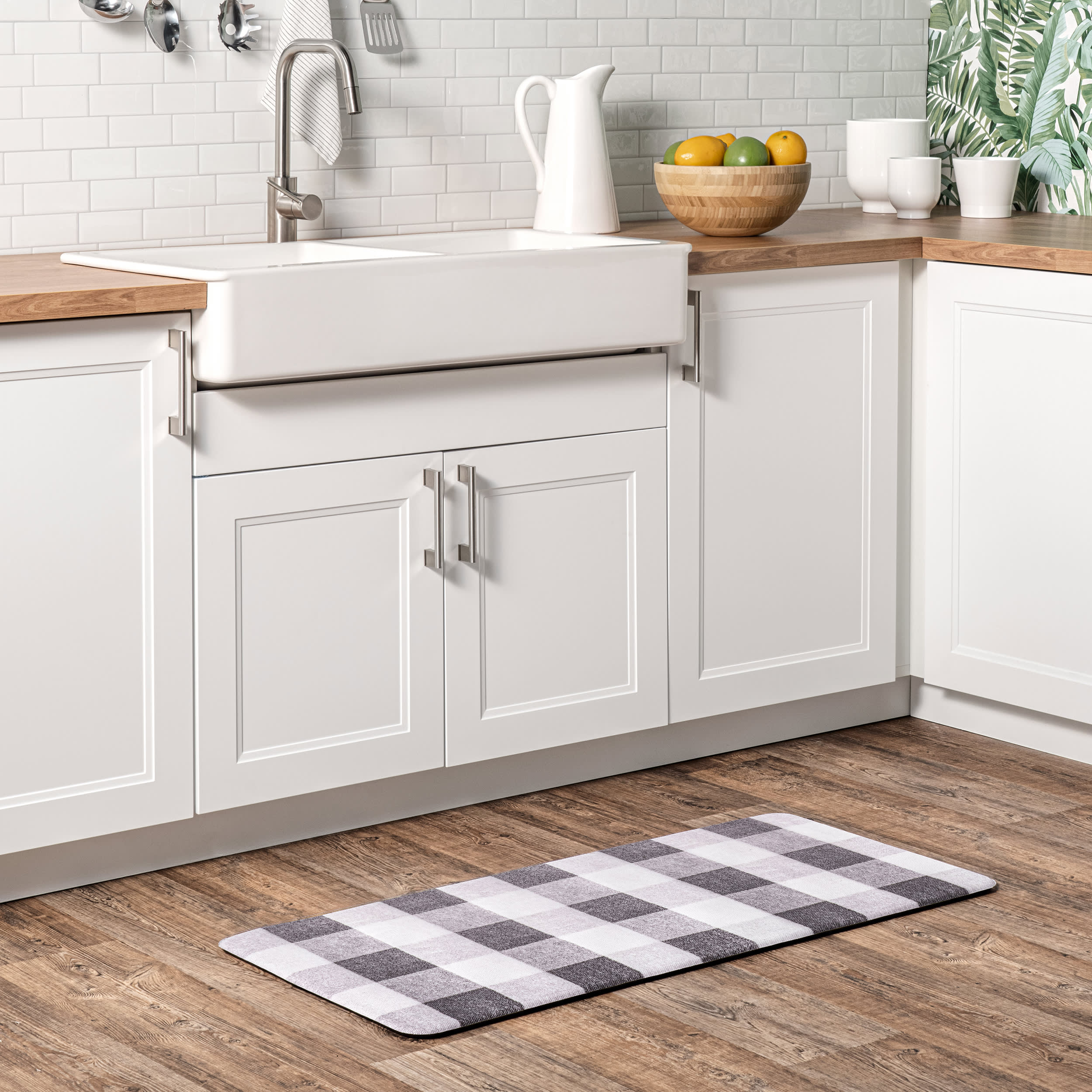 Buffalo Plaid Printed Anti-Fatigue Mat | Grey - Image 2