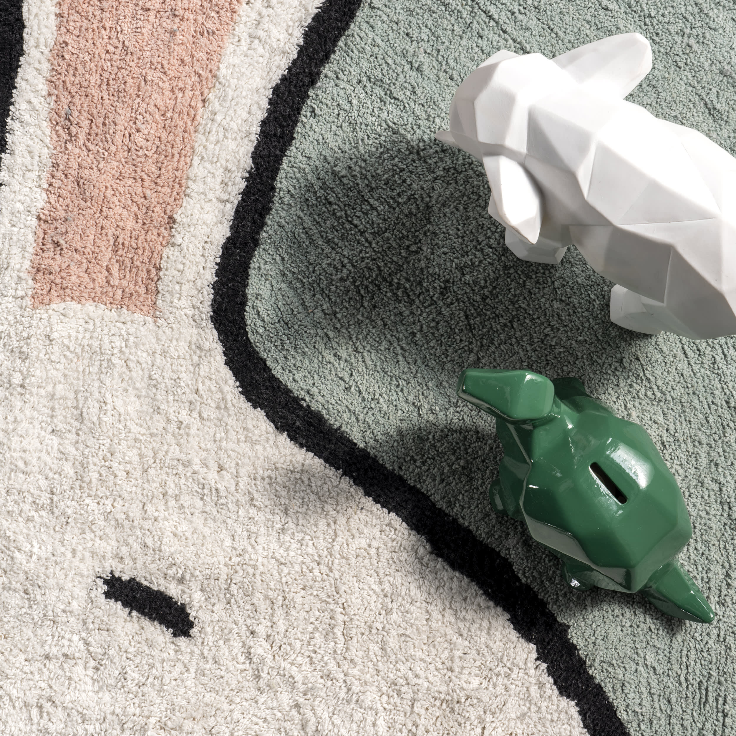 Bunny Nursery Washable Rug | Grey - Image 7