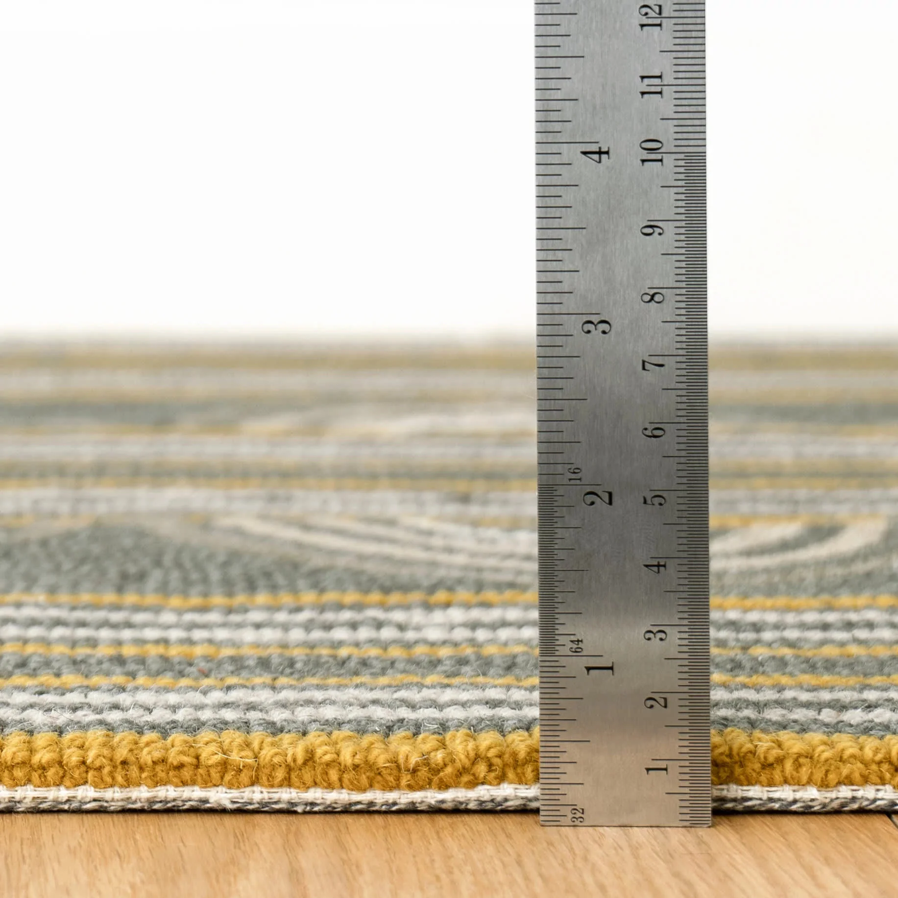 Button Hand Micro Hooked Wool Rug | Grey - Image 4