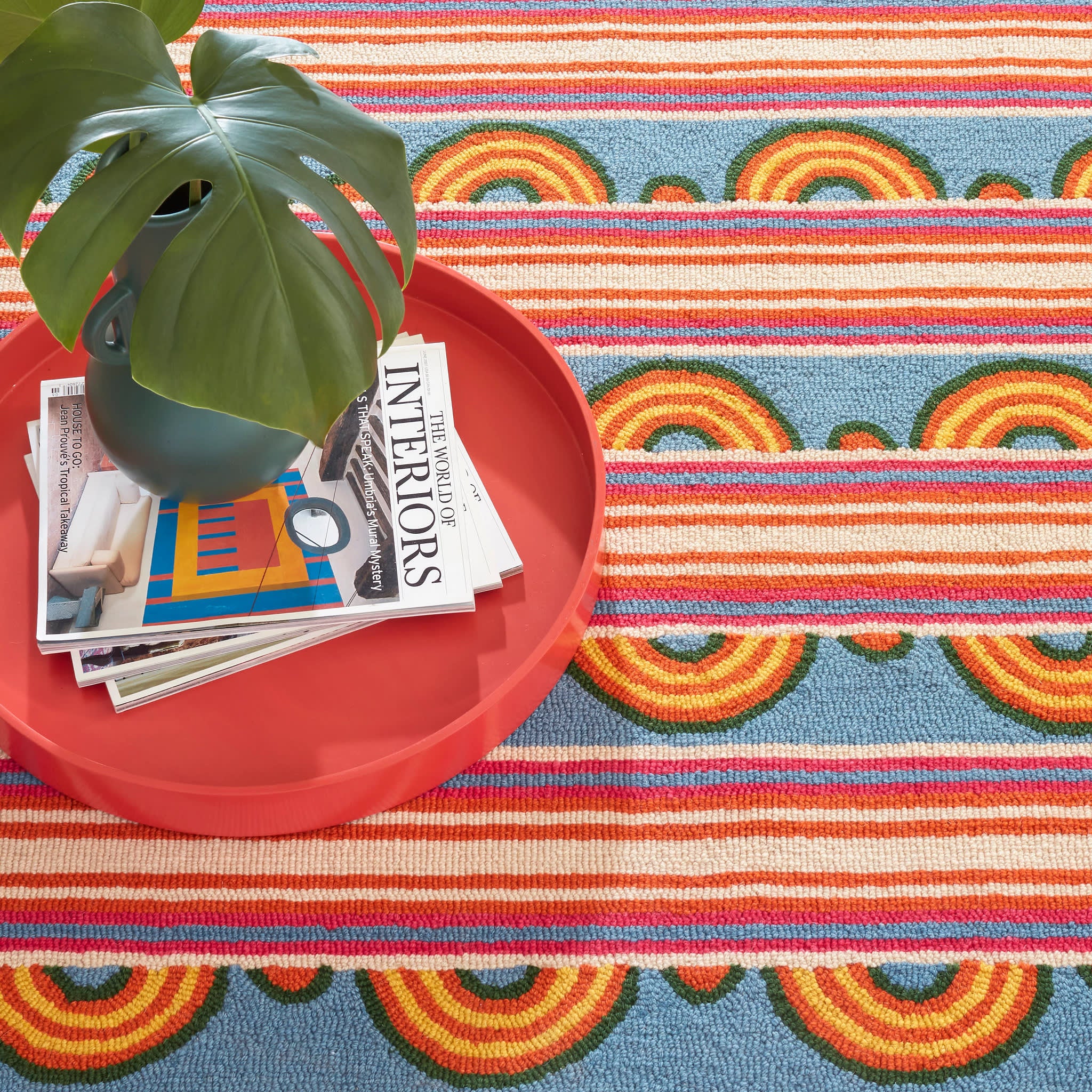 Button Hand Micro Hooked Wool Rug | Multi - Image 5