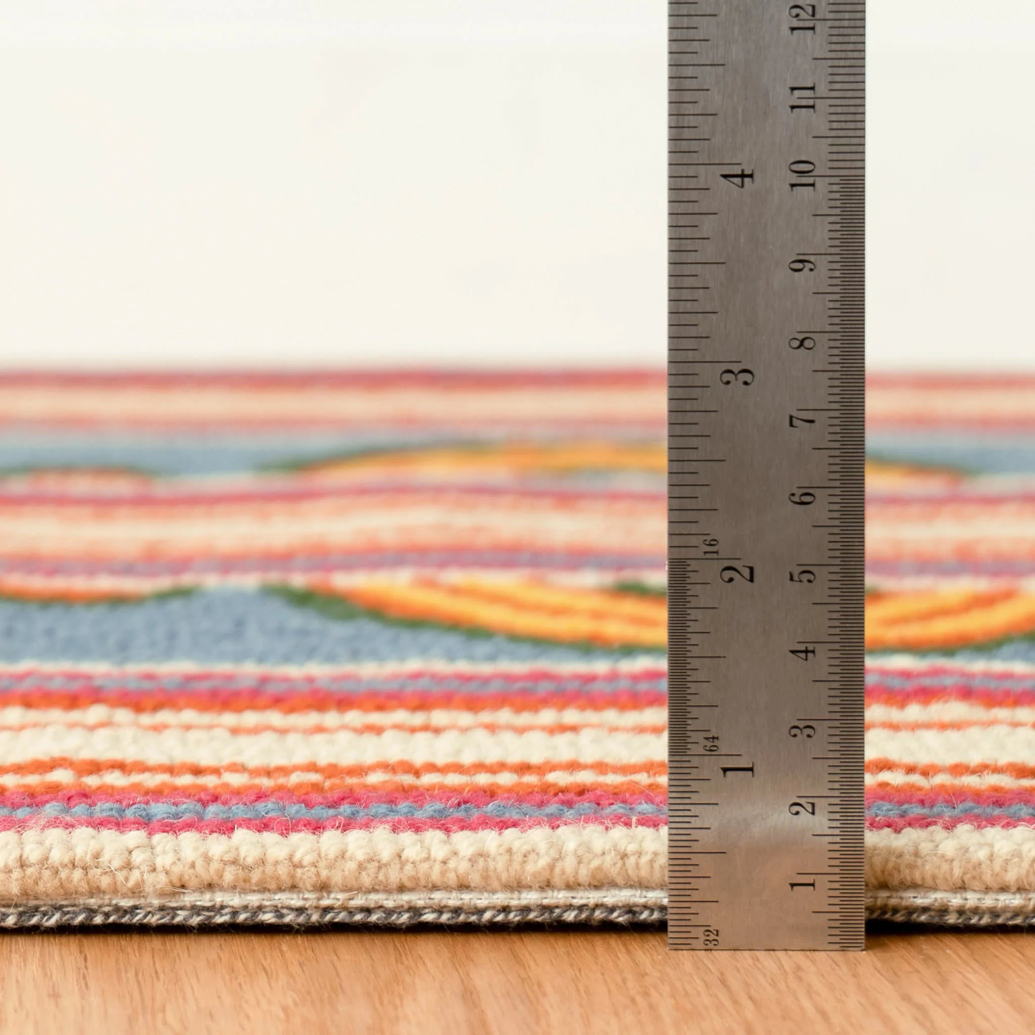 Button Hand Micro Hooked Wool Rug | Multi - Image 6