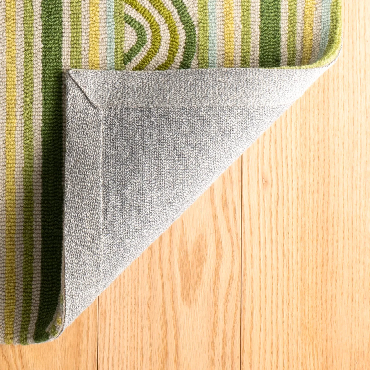 Button Hand Micro Hooked Wool Rug | Olive - Image 8