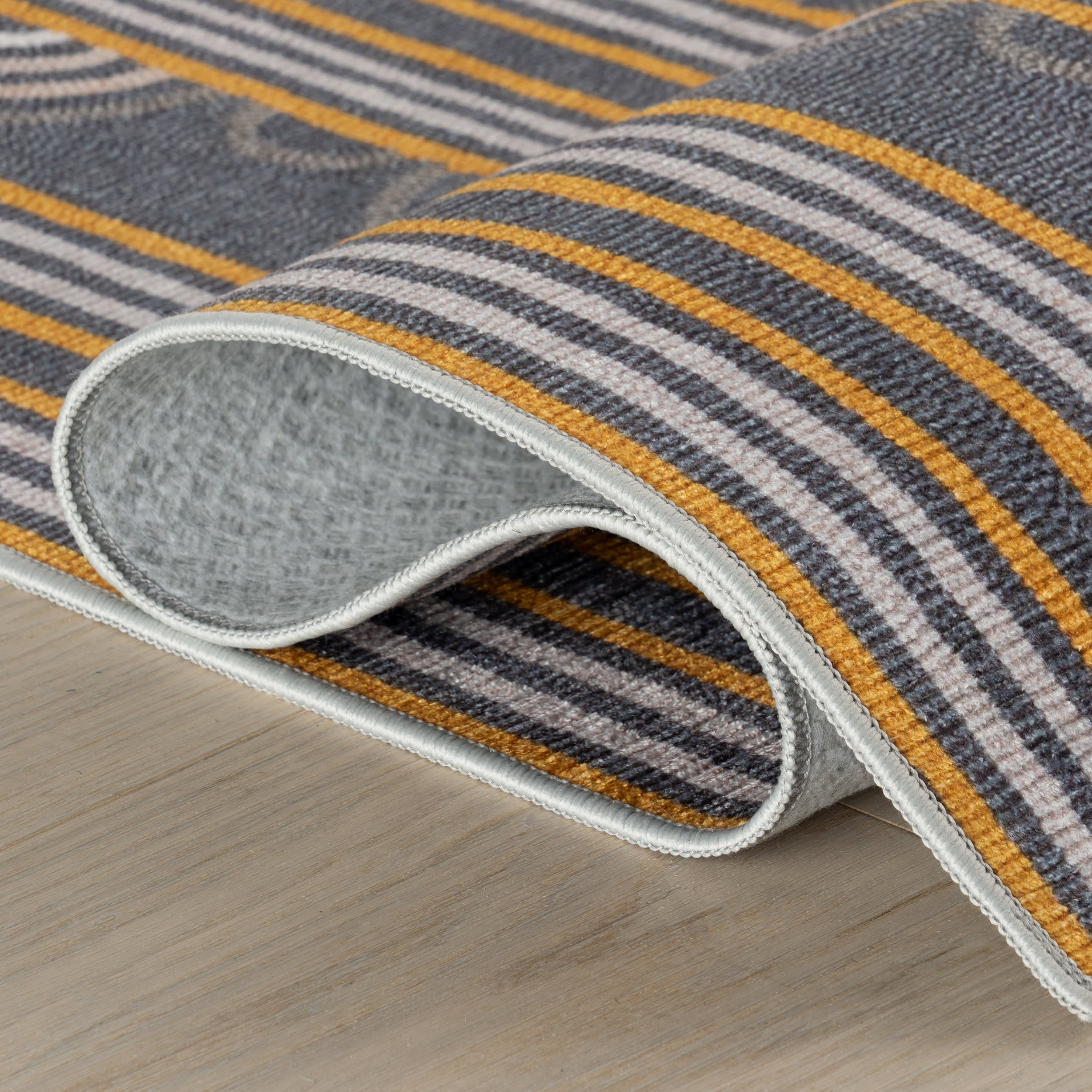 Button Machine Washable Rug | Grey - Image 3
