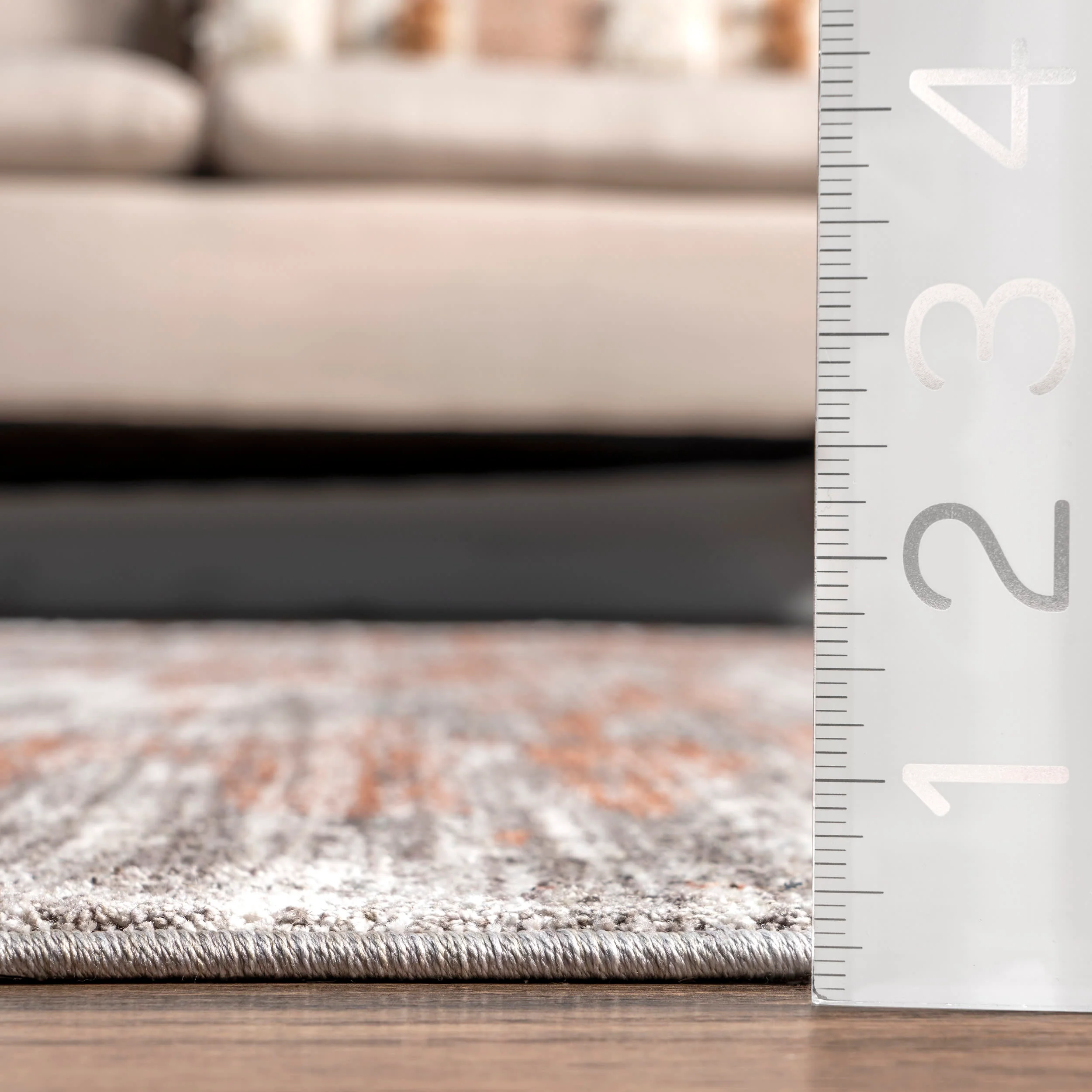 Cacey Crosshatch Fringe Rug | Rust - Image 5