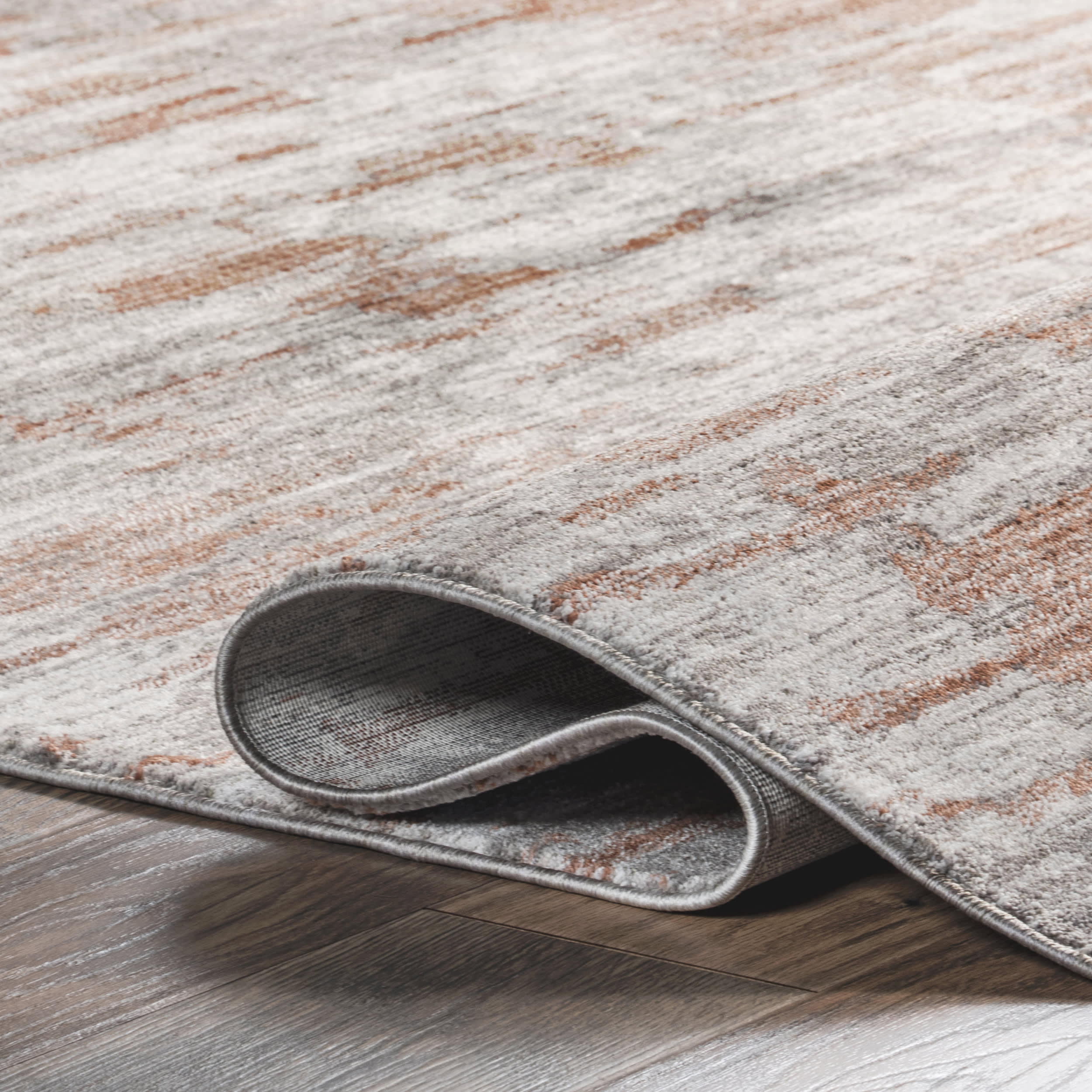 Cacey Crosshatch Fringe Rug | Rust - Image 6