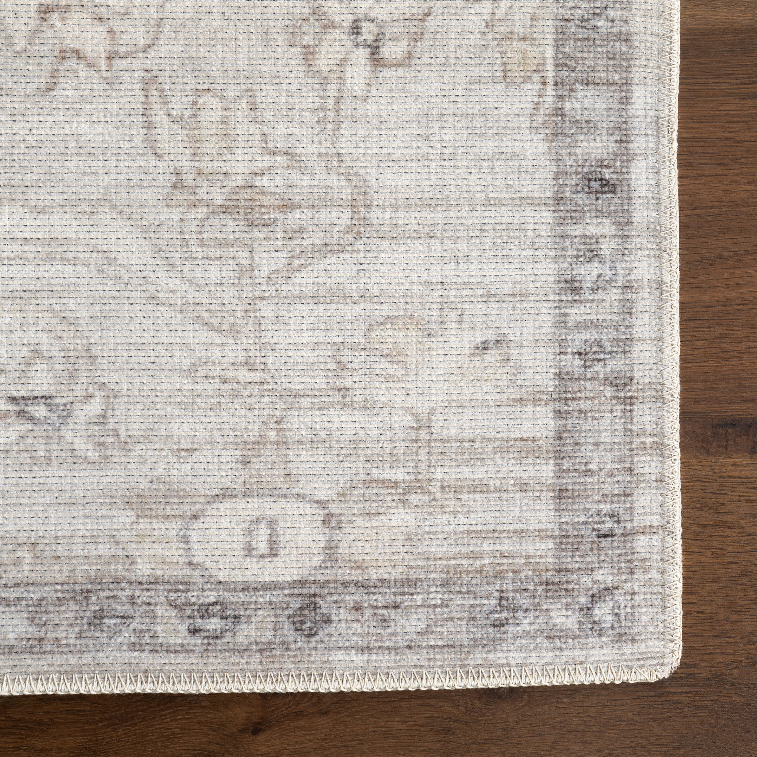 Cadence Floral Washable Rug | Taupe - Image 4