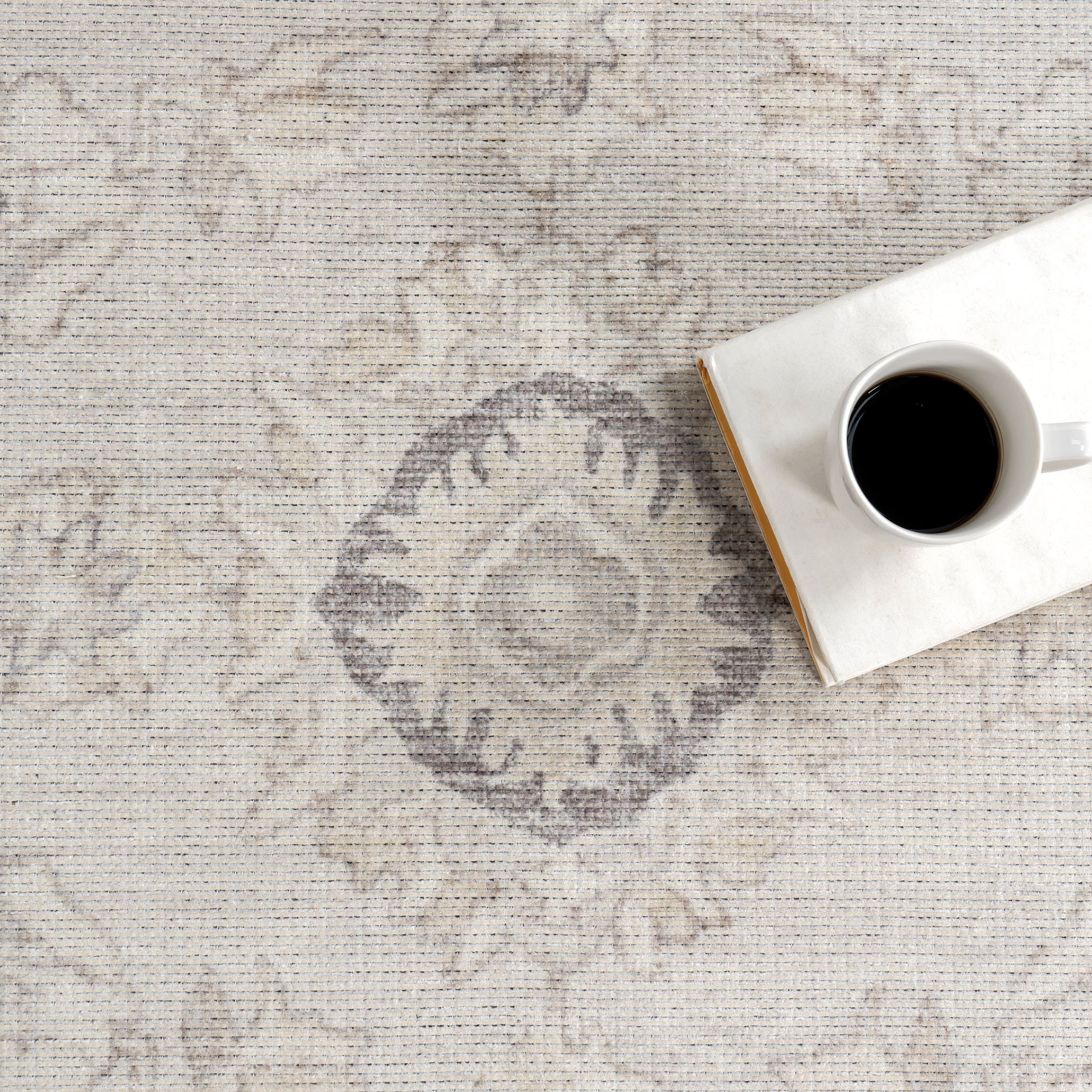 Cadence Floral Washable Rug | Taupe - Image 8