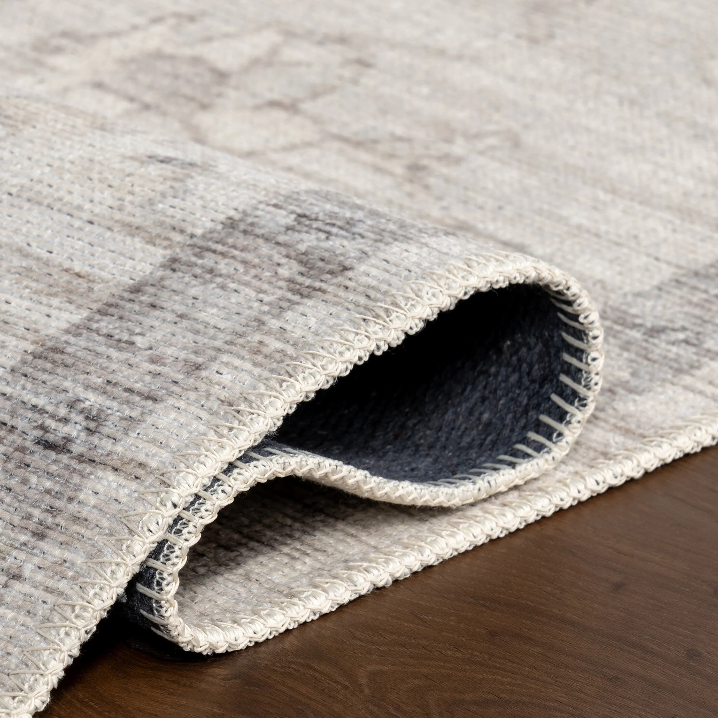 Cadence Floral Washable Rug | Taupe - Image 9