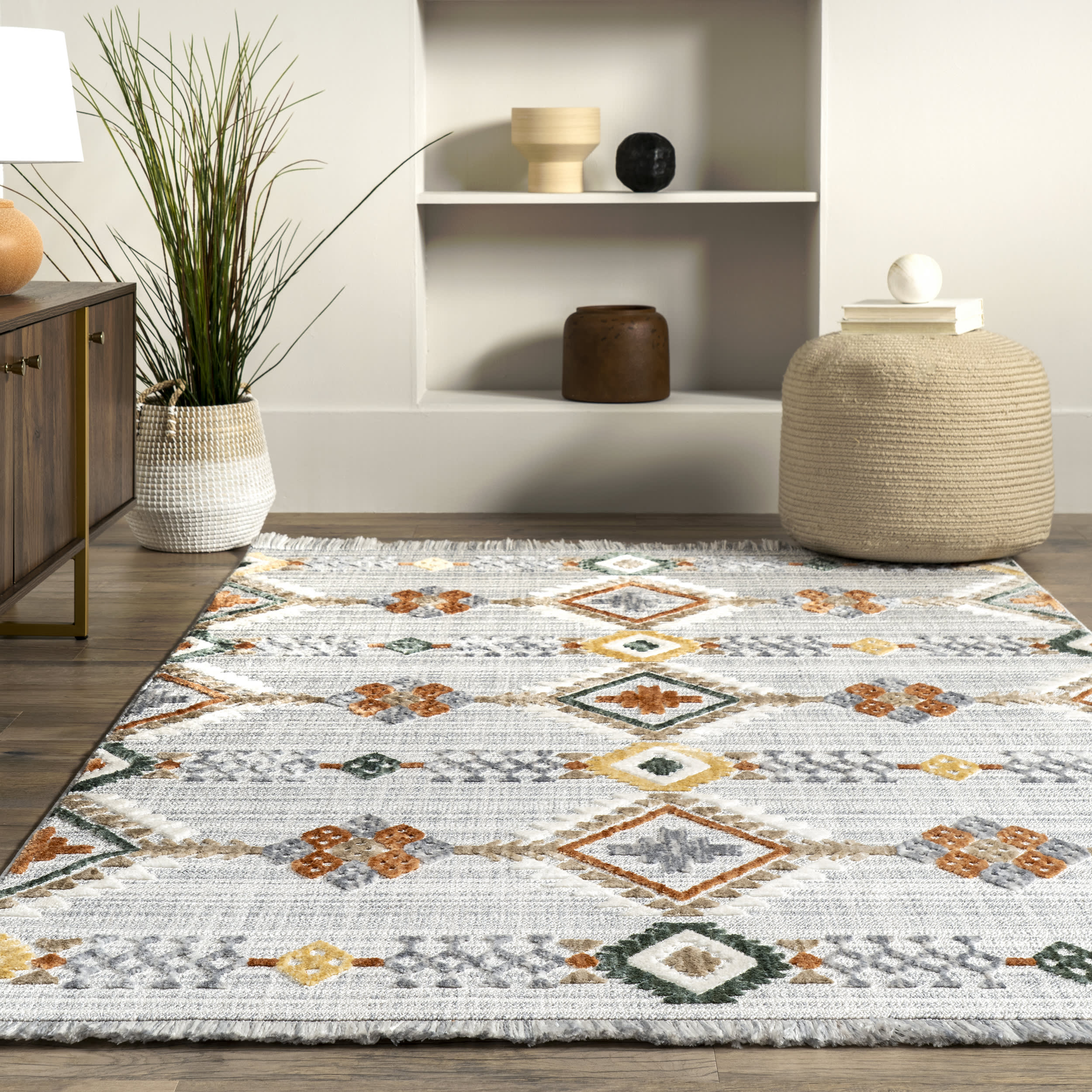 Cadie Iridescent Links Rug | Light Grey - Image 4