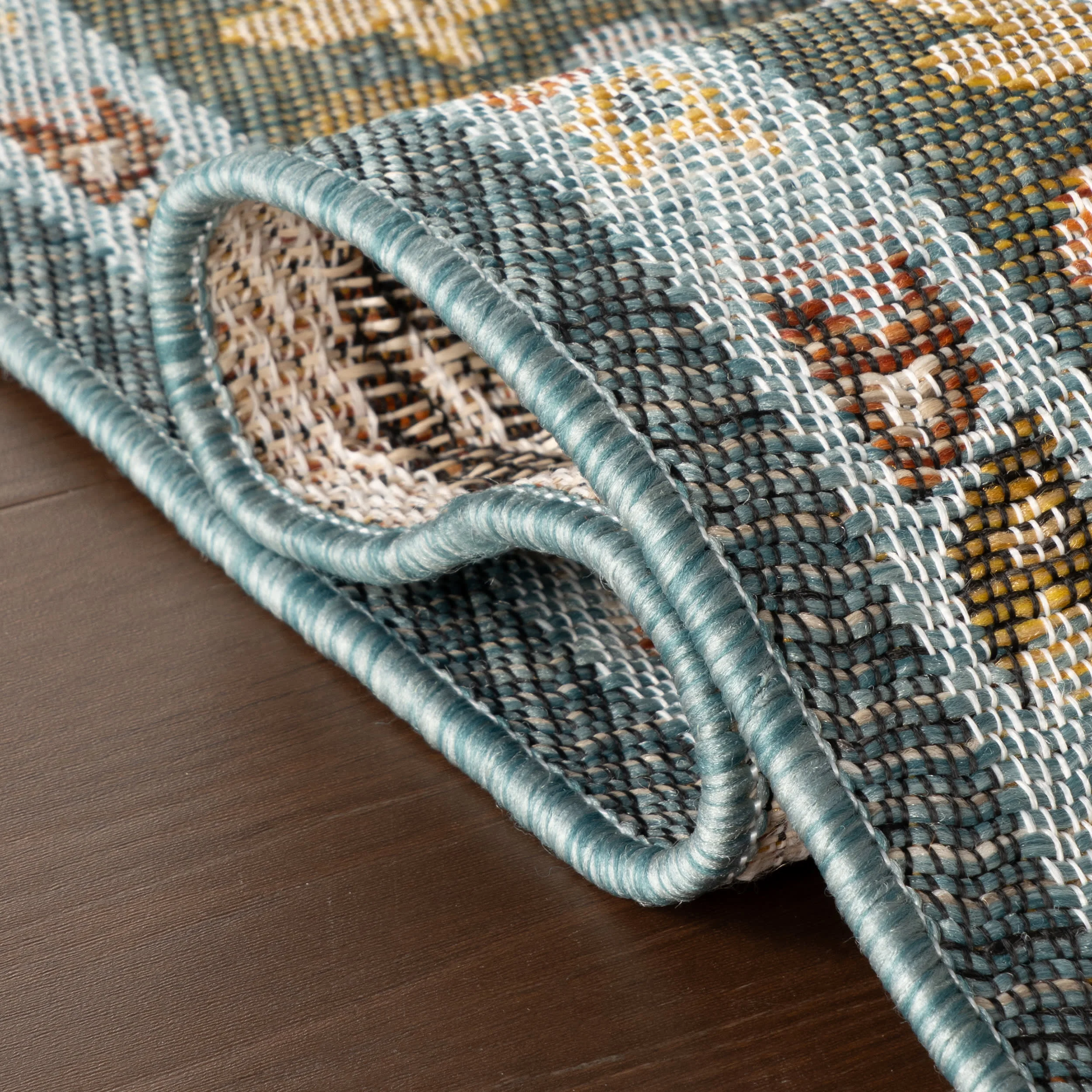 Caeslyn Traditional Floral Indoor/Outdoor Rug | Blue - Image 10