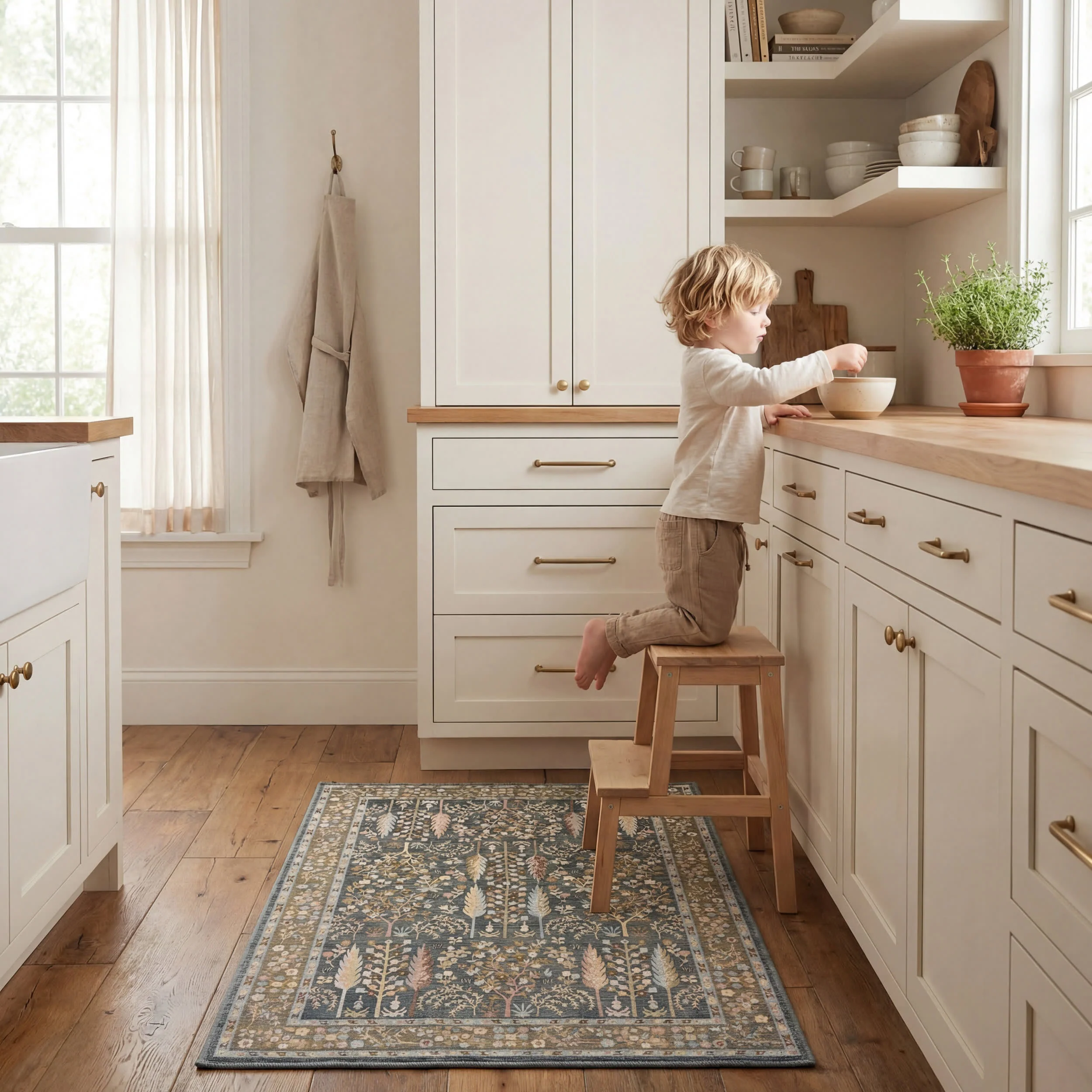 Caeslyn Traditional Floral Indoor/Outdoor Rug | Blue - Image 8