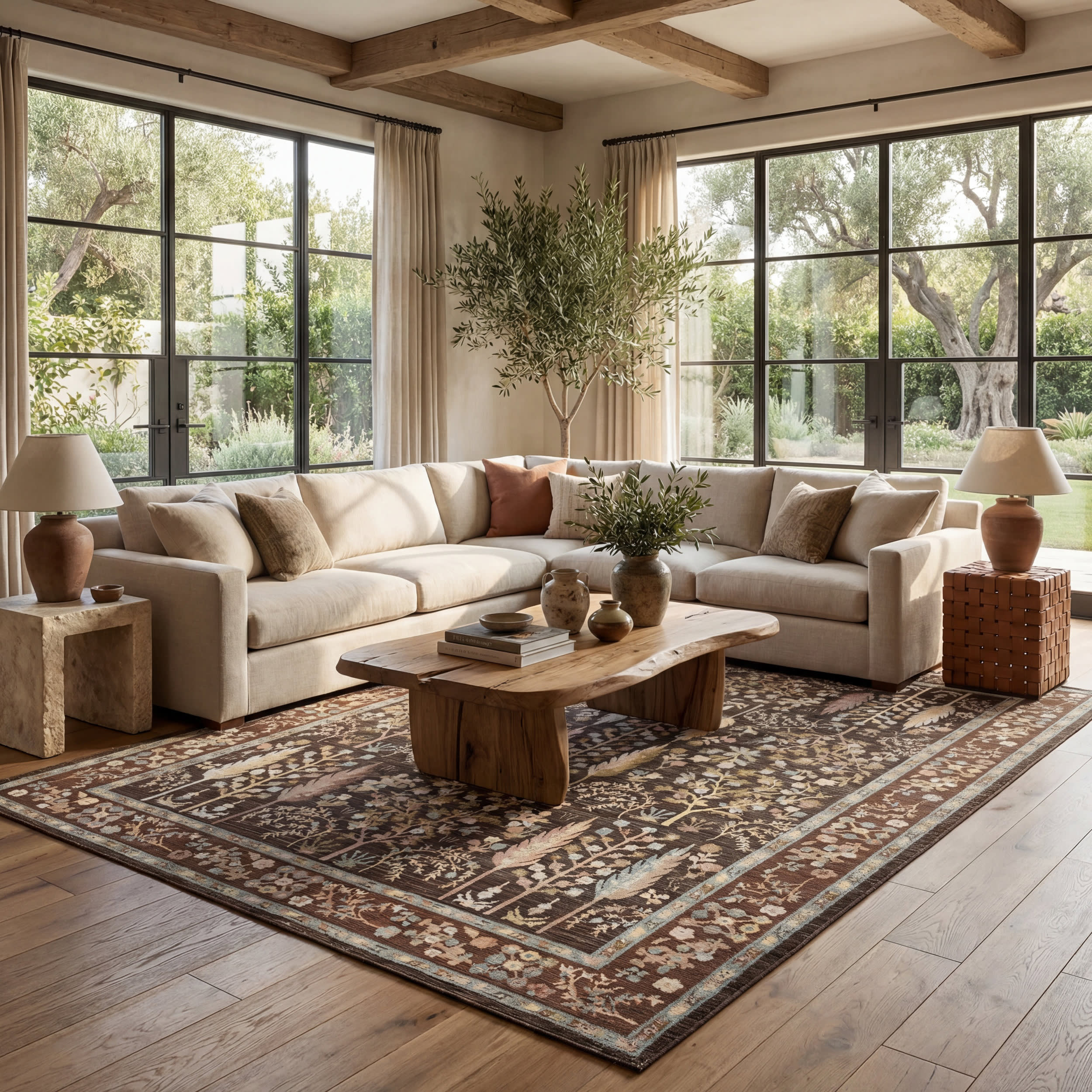 Caeslyn Traditional Floral Indoor/Outdoor Rug | Brown - Image 10