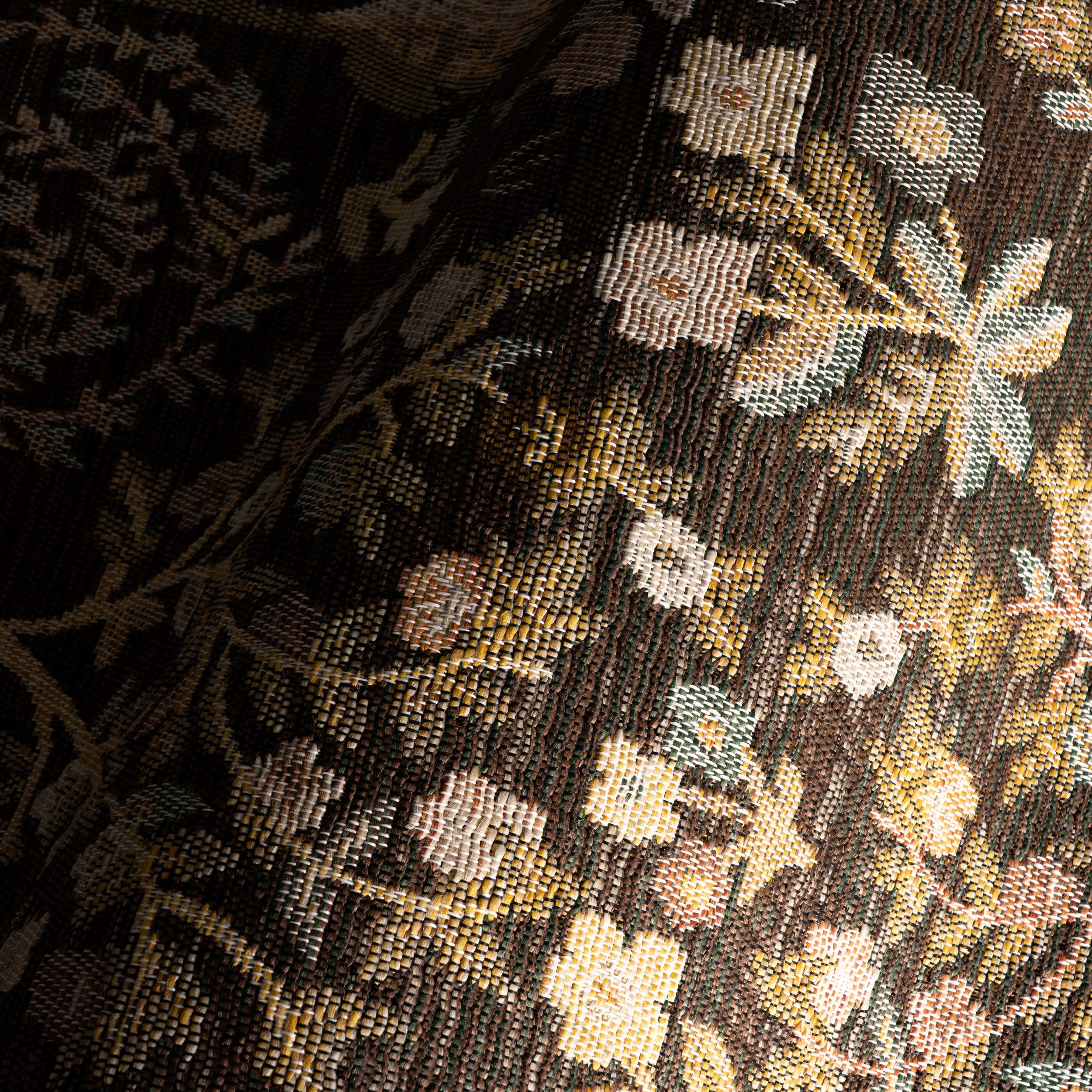 Caeslyn Traditional Floral Indoor/Outdoor Rug | Brown - Image 3