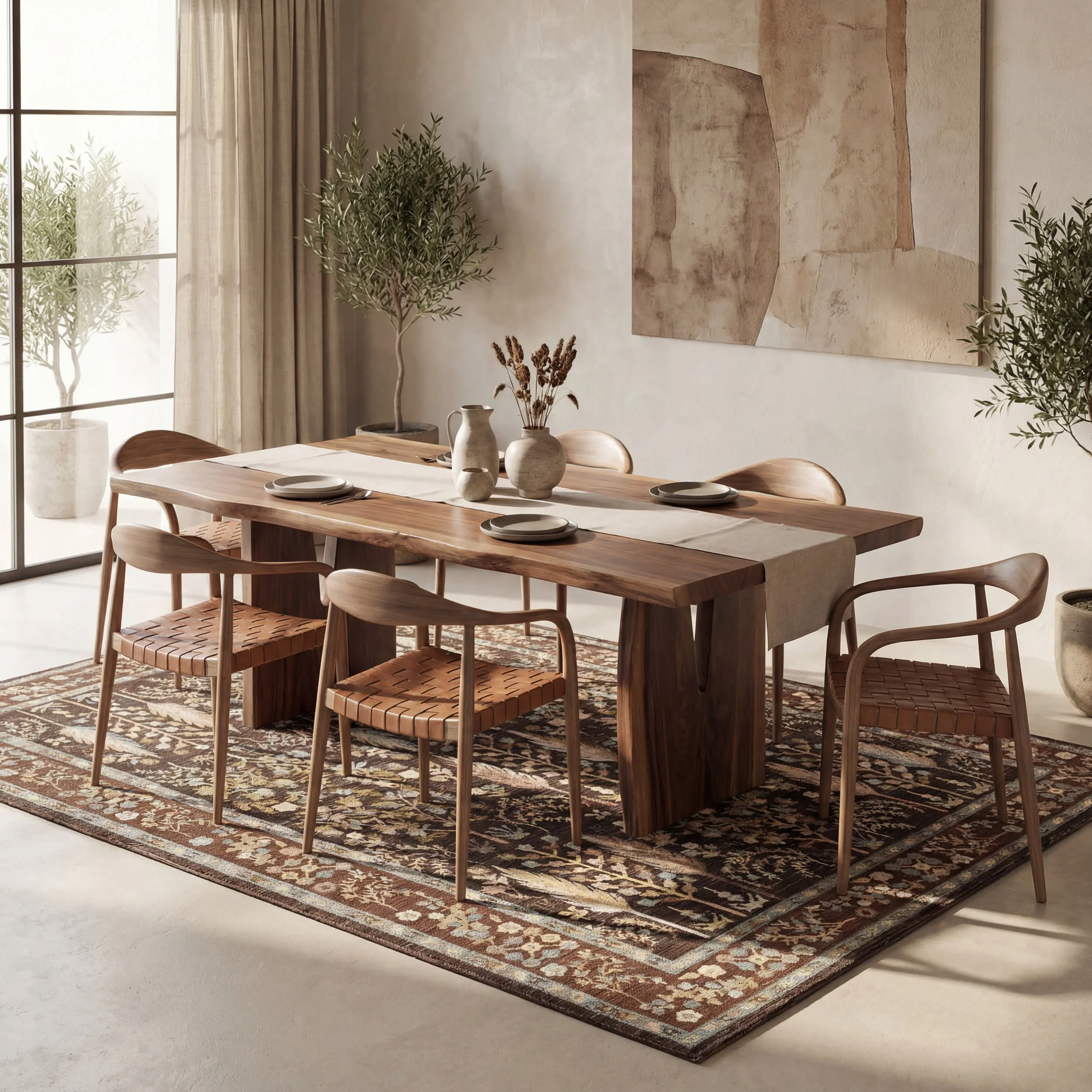 Caeslyn Traditional Floral Indoor/Outdoor Rug | Brown - Image 7