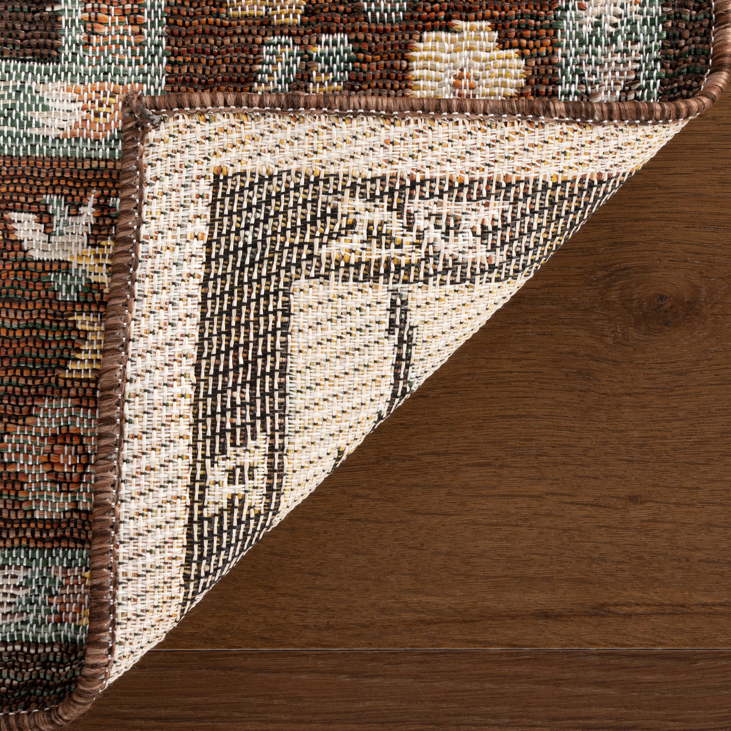 Caeslyn Traditional Floral Indoor/Outdoor Rug | Brown - Image 8