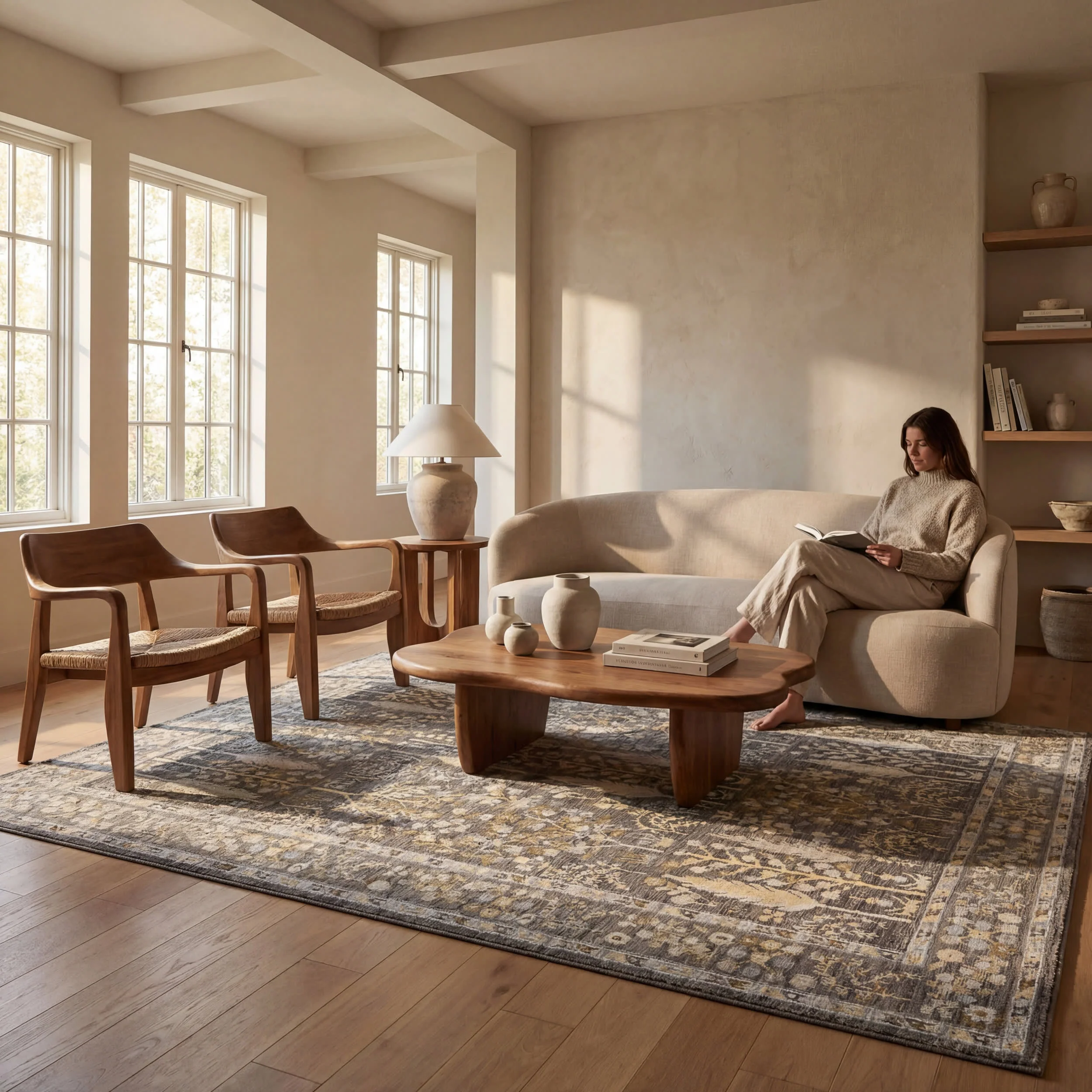 Caeslyn Traditional Floral Indoor/Outdoor Rug | Grey - Image 9