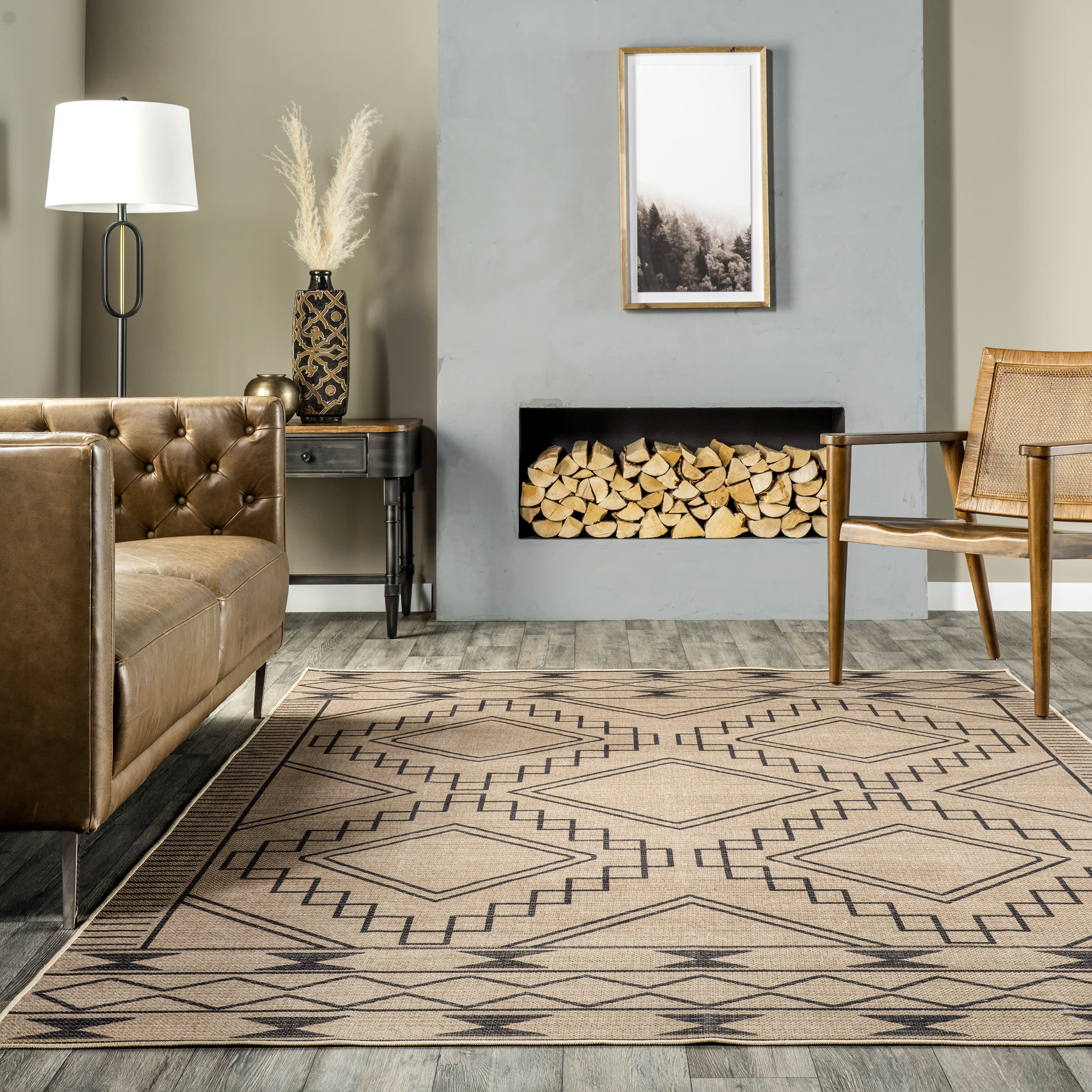 Caitlin Easy-Jute Washable Symbols Rug | Natural - Image 4