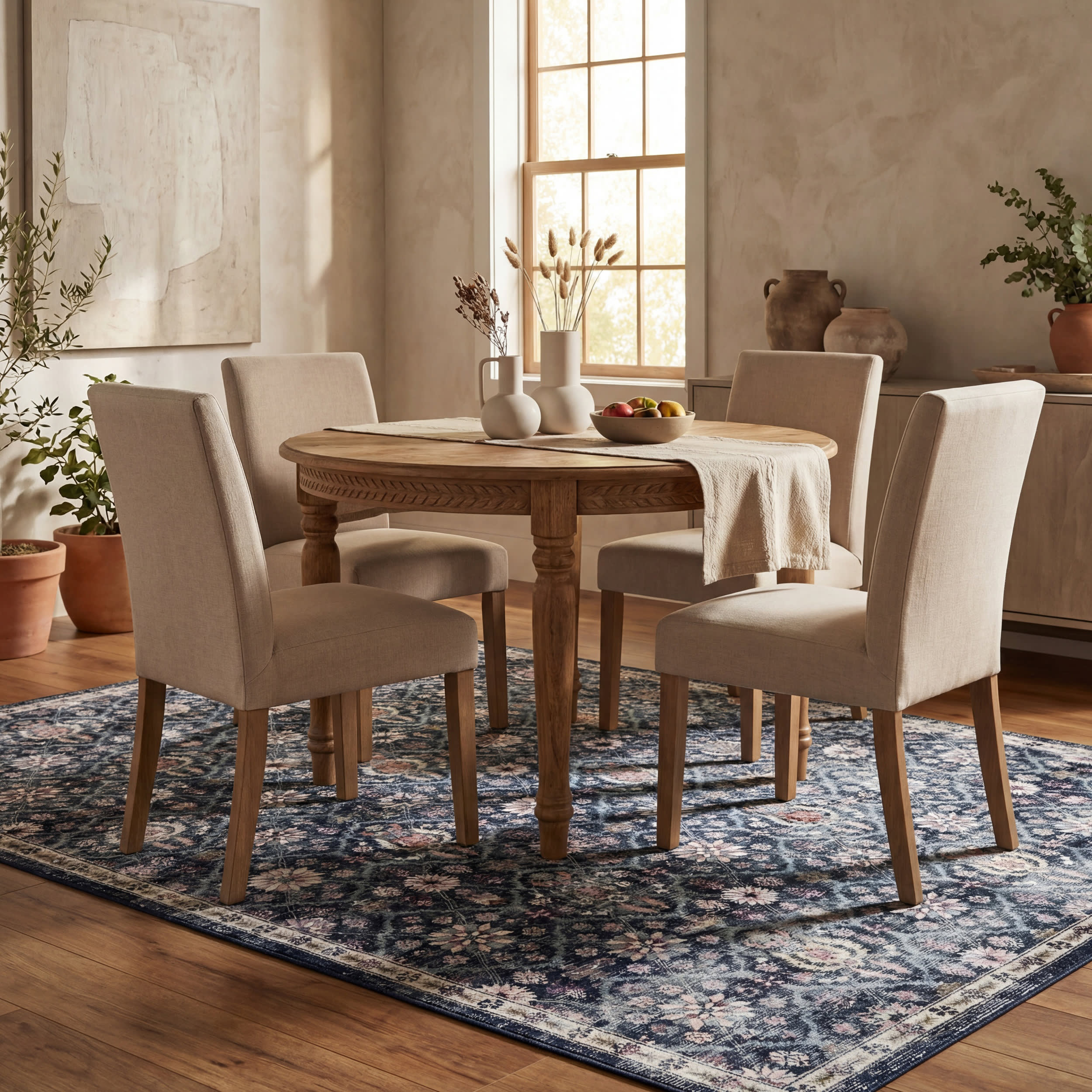 Calari Floral and Paisley Washable Rug | Navy - Image 7