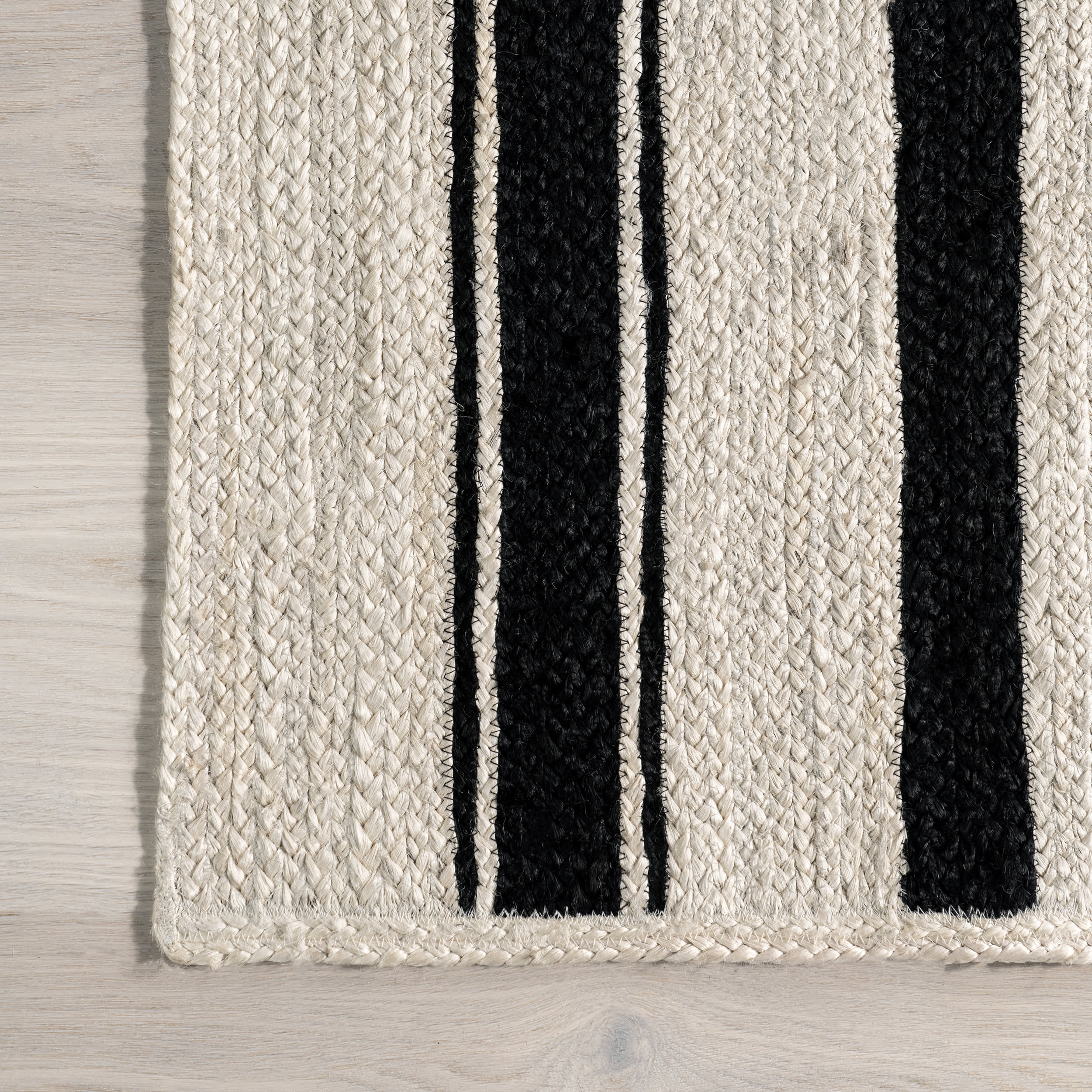 Calathea Striped Jute Rug | Black - Image 3