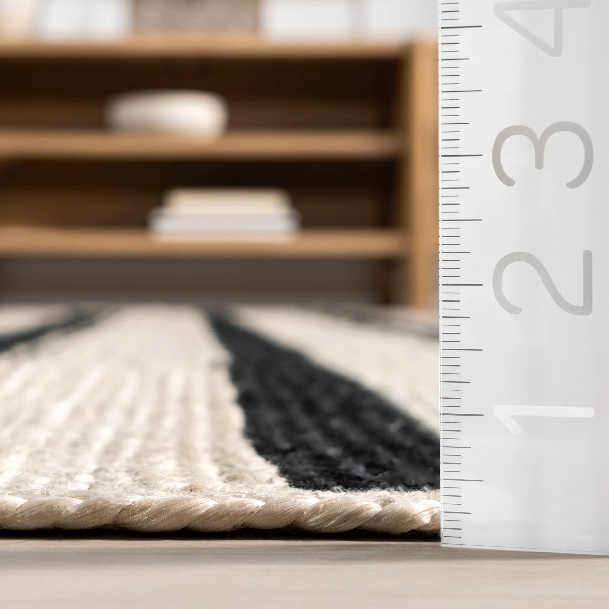 Calathea Striped Jute Rug | Black - Image 4