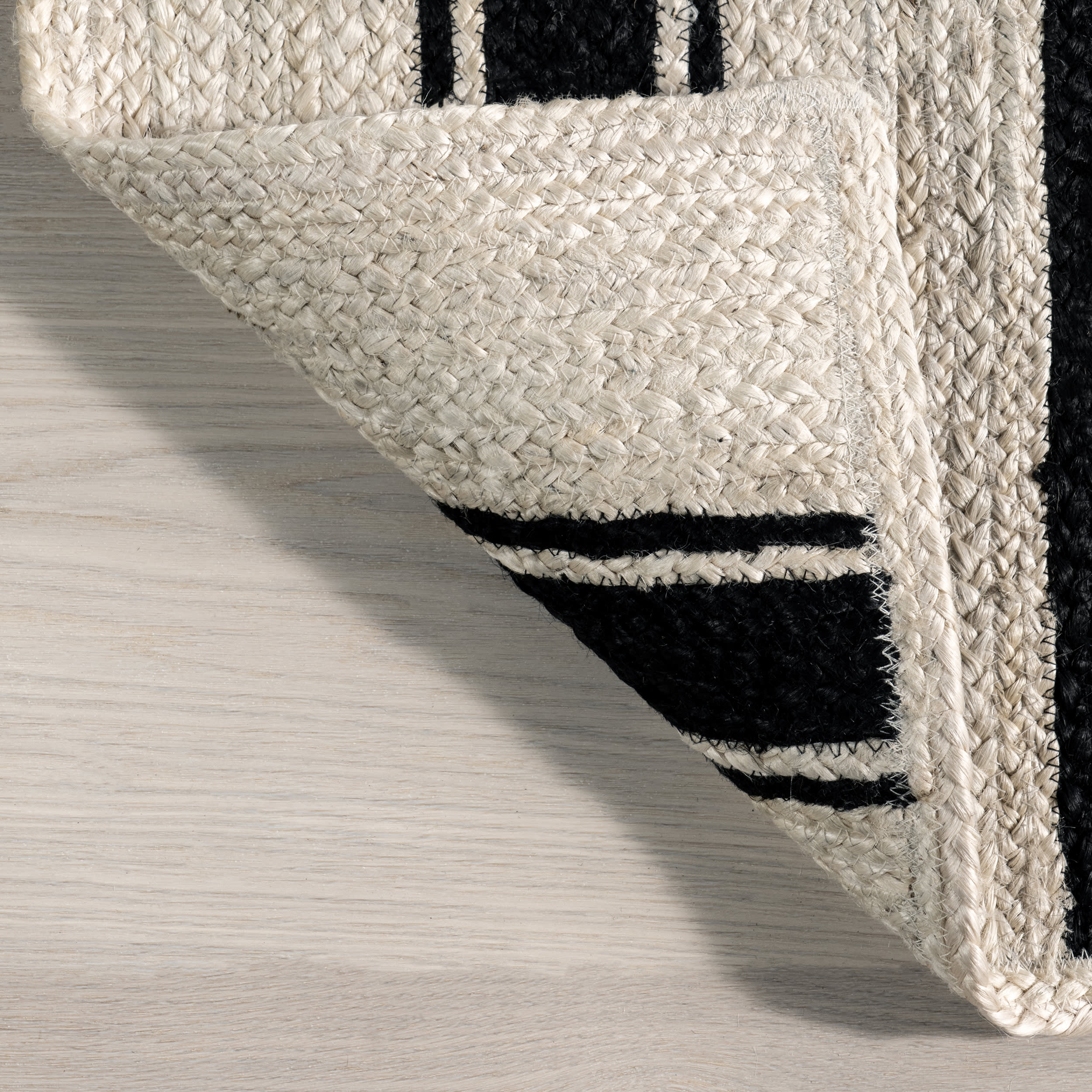 Calathea Striped Jute Rug | Black - Image 5