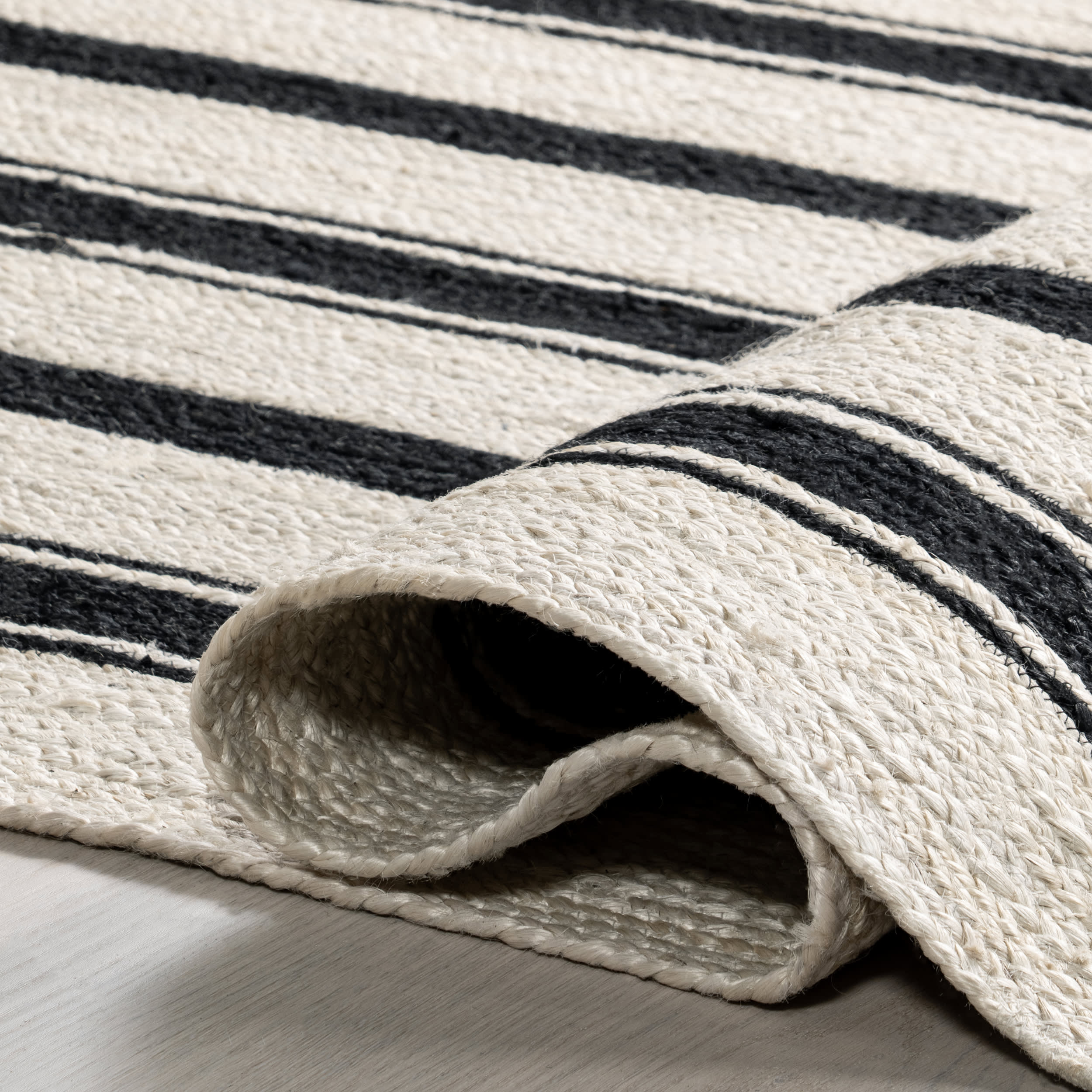 Calathea Striped Jute Rug | Black - Image 6