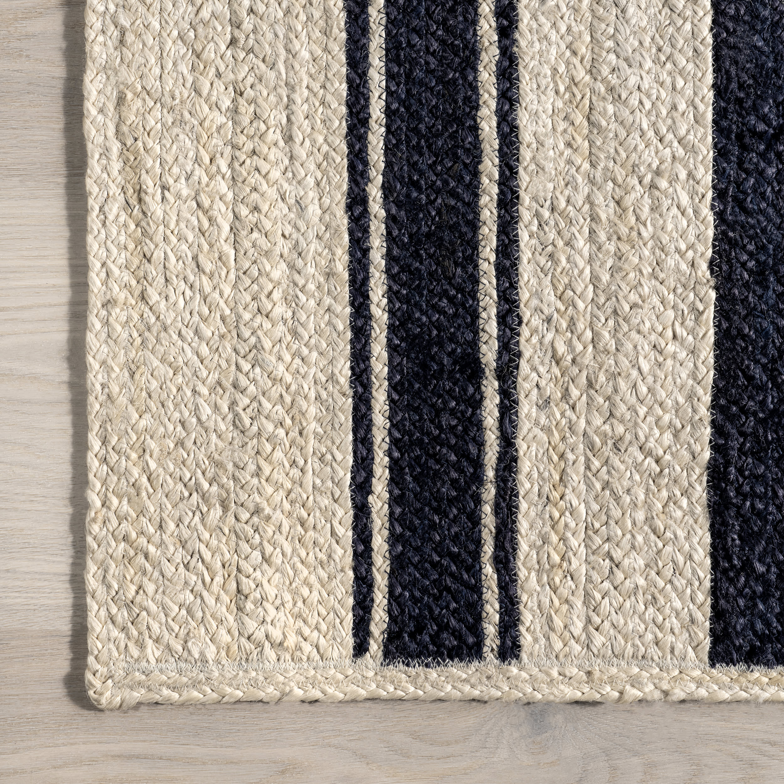 Calathea Striped Jute Rug | Navy - Image 3