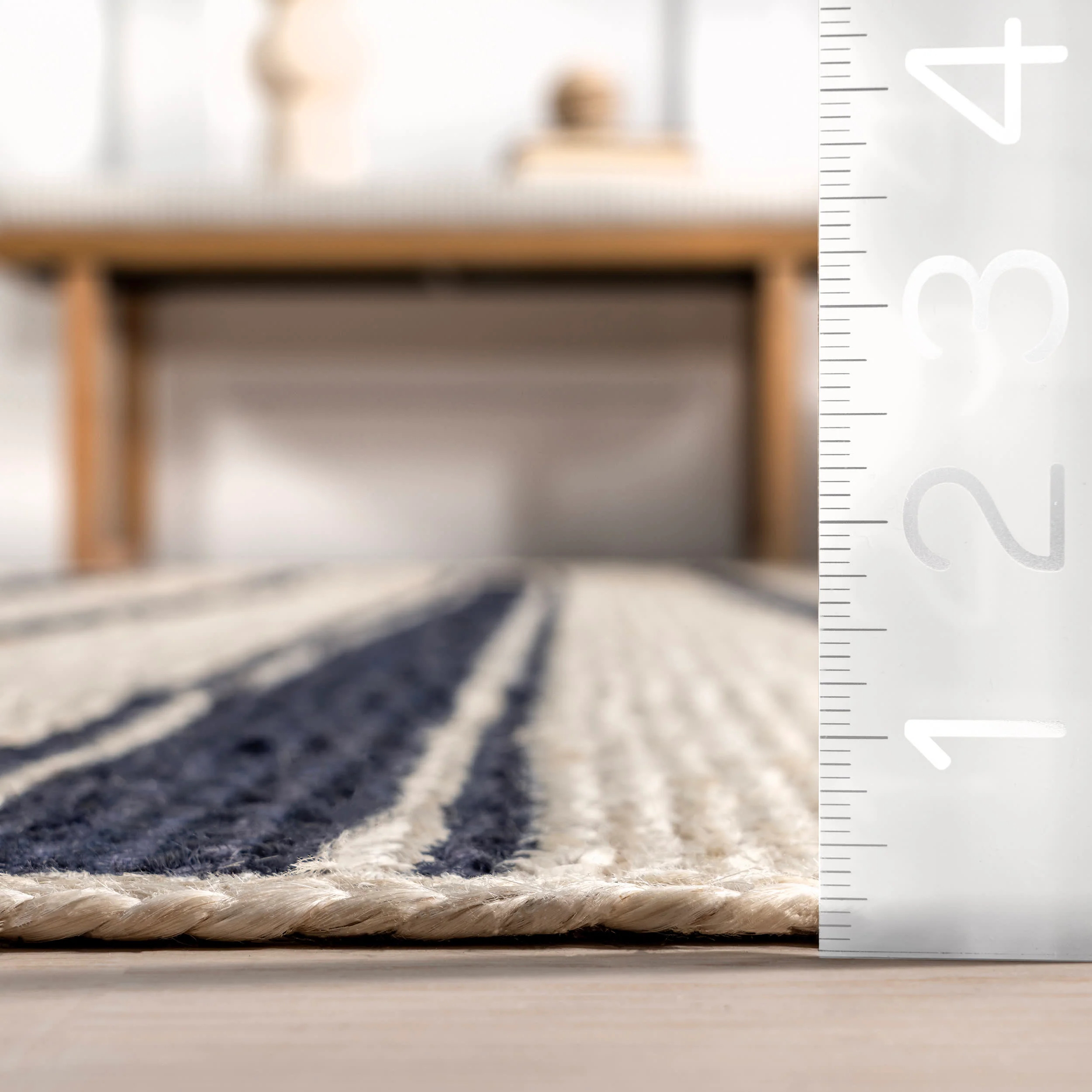 Calathea Striped Jute Rug | Navy - Image 4