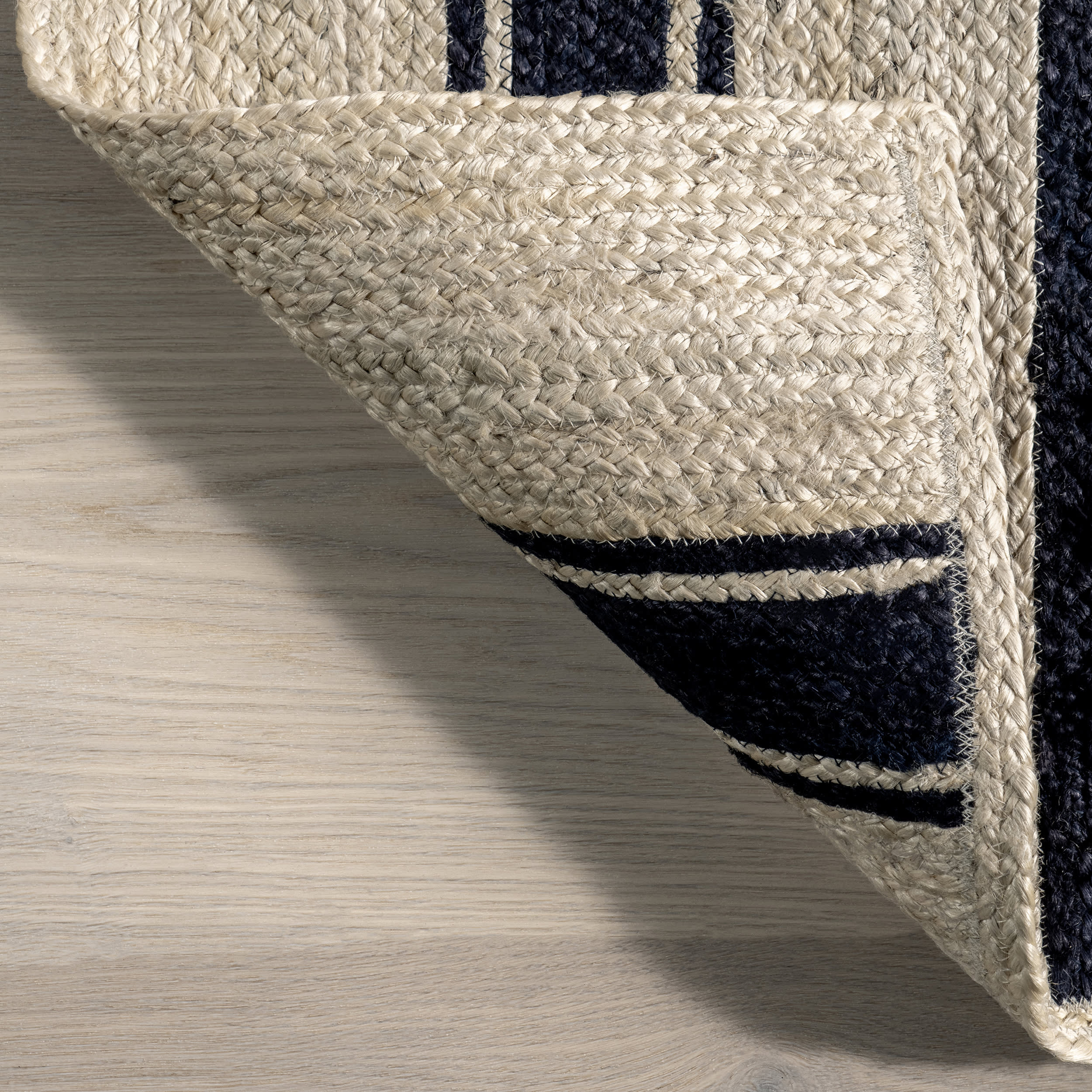 Calathea Striped Jute Rug | Navy - Image 5