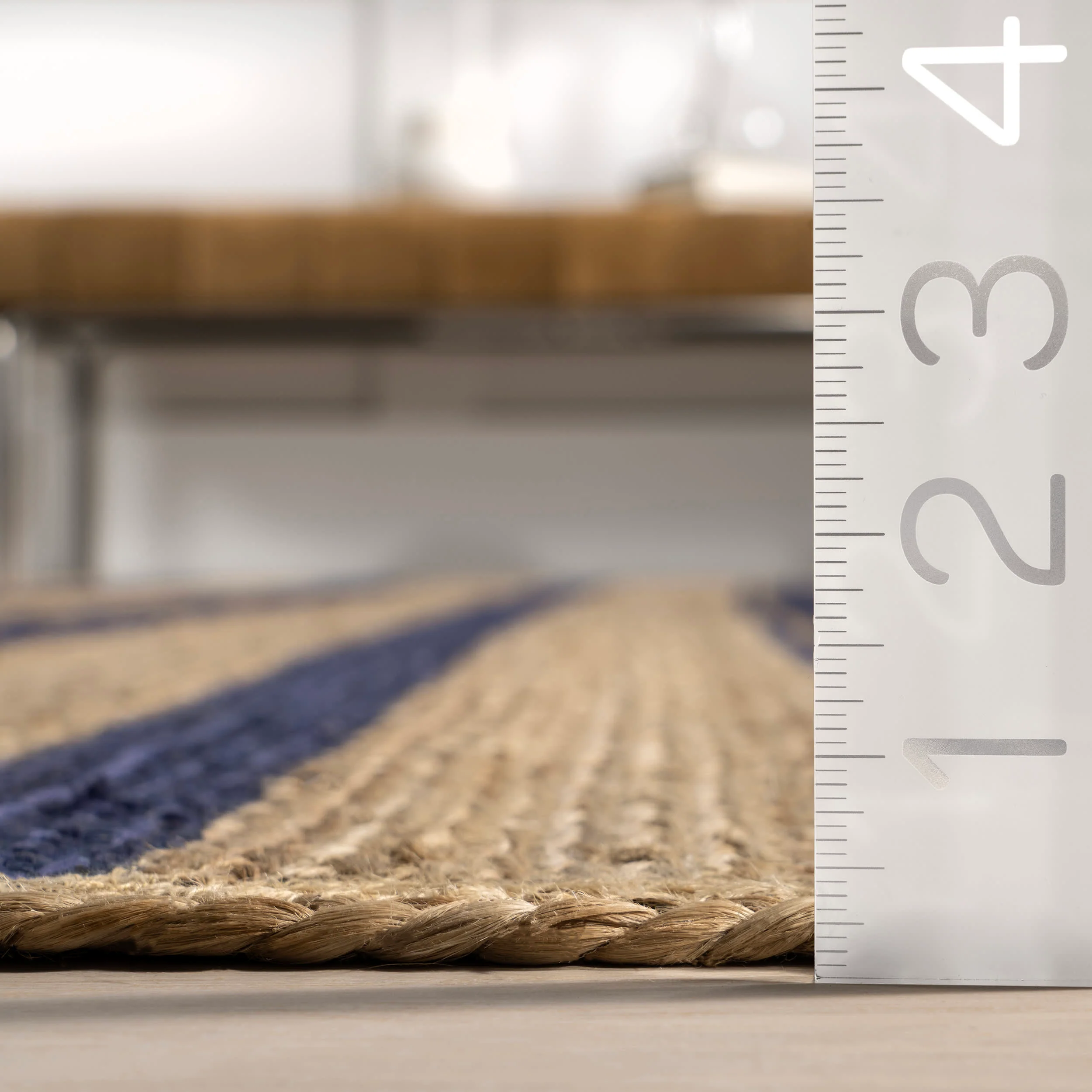 Calathea Striped Jute Rug | Royal Blue - Image 4