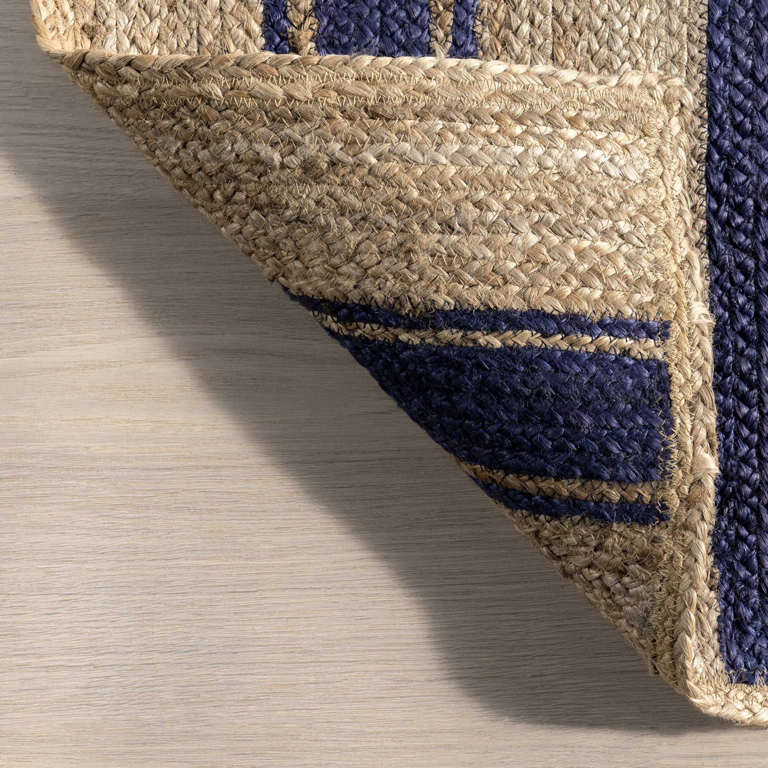 Calathea Striped Jute Rug | Royal Blue - Image 5