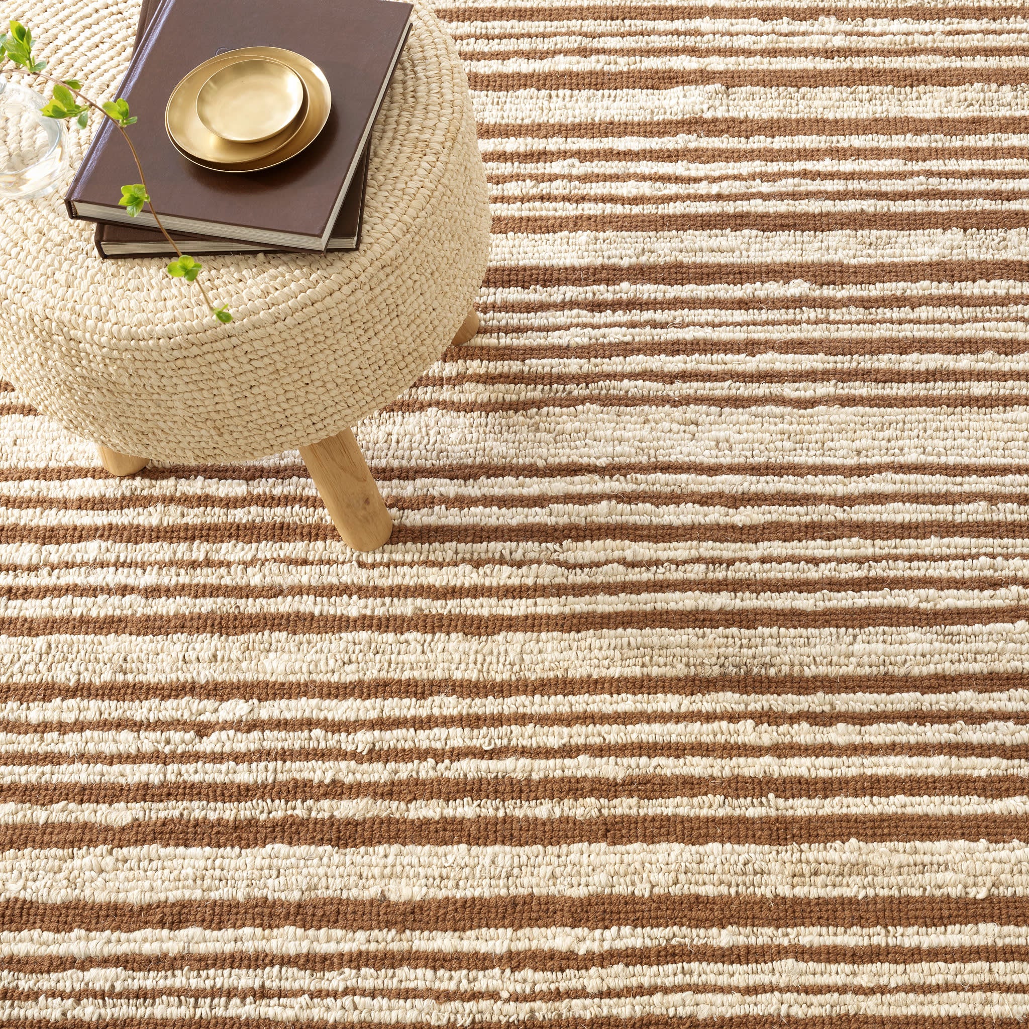 Calder Stripe Handwoven Jute Rug | Caramel - Image 3
