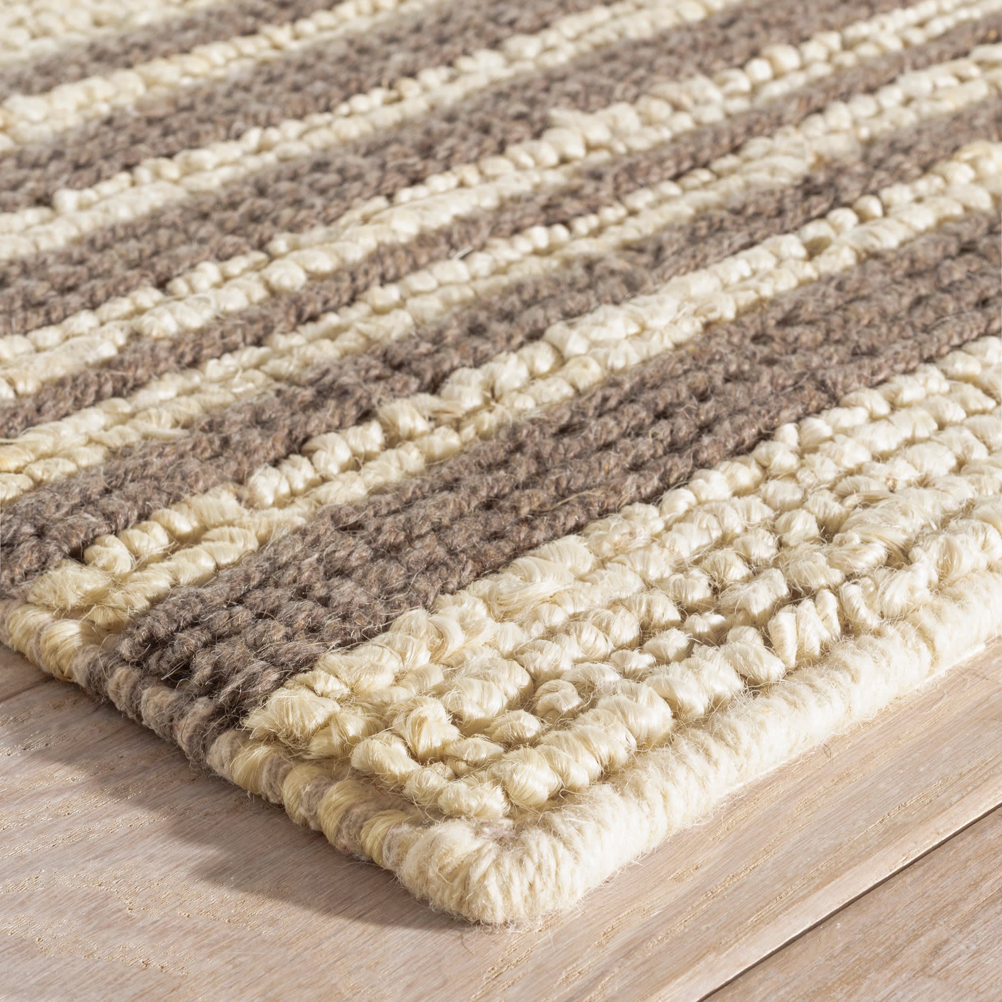 Calder Stripe Handwoven Jute Rug | Grey - Image 5