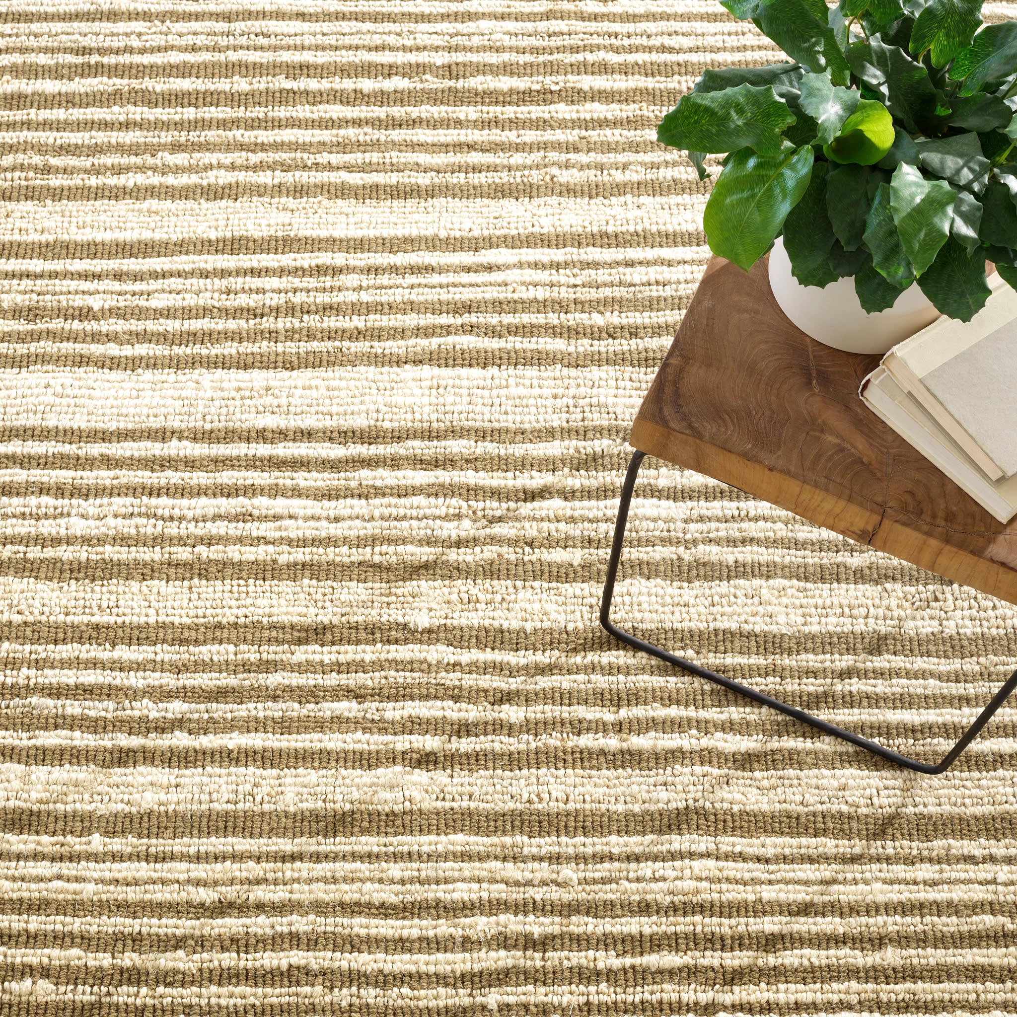 Calder Stripe Handwoven Jute Rug | Kelp - Image 4