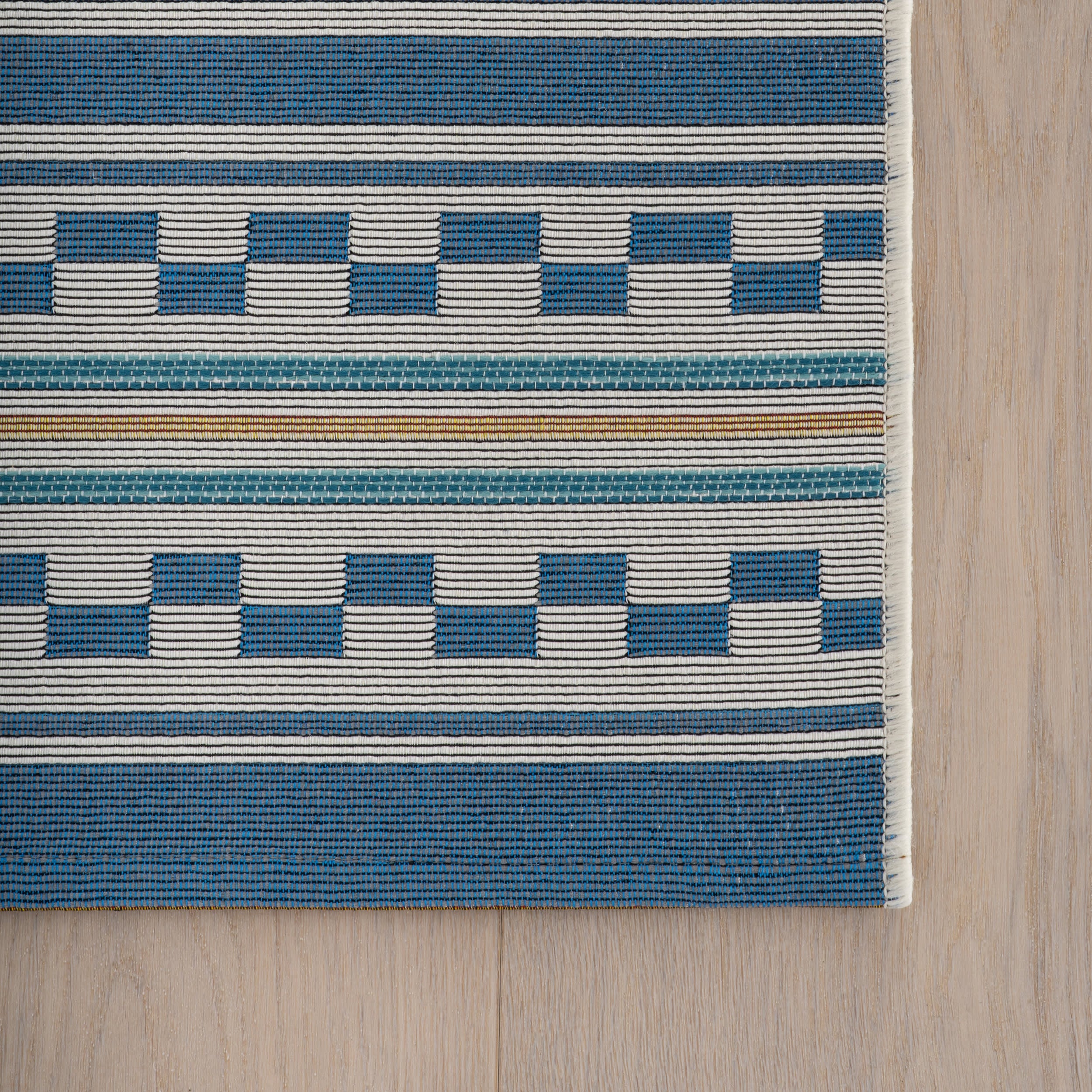 Caldera Modern Checkered Indoor/Outdoor Rug | Blue - Image 6