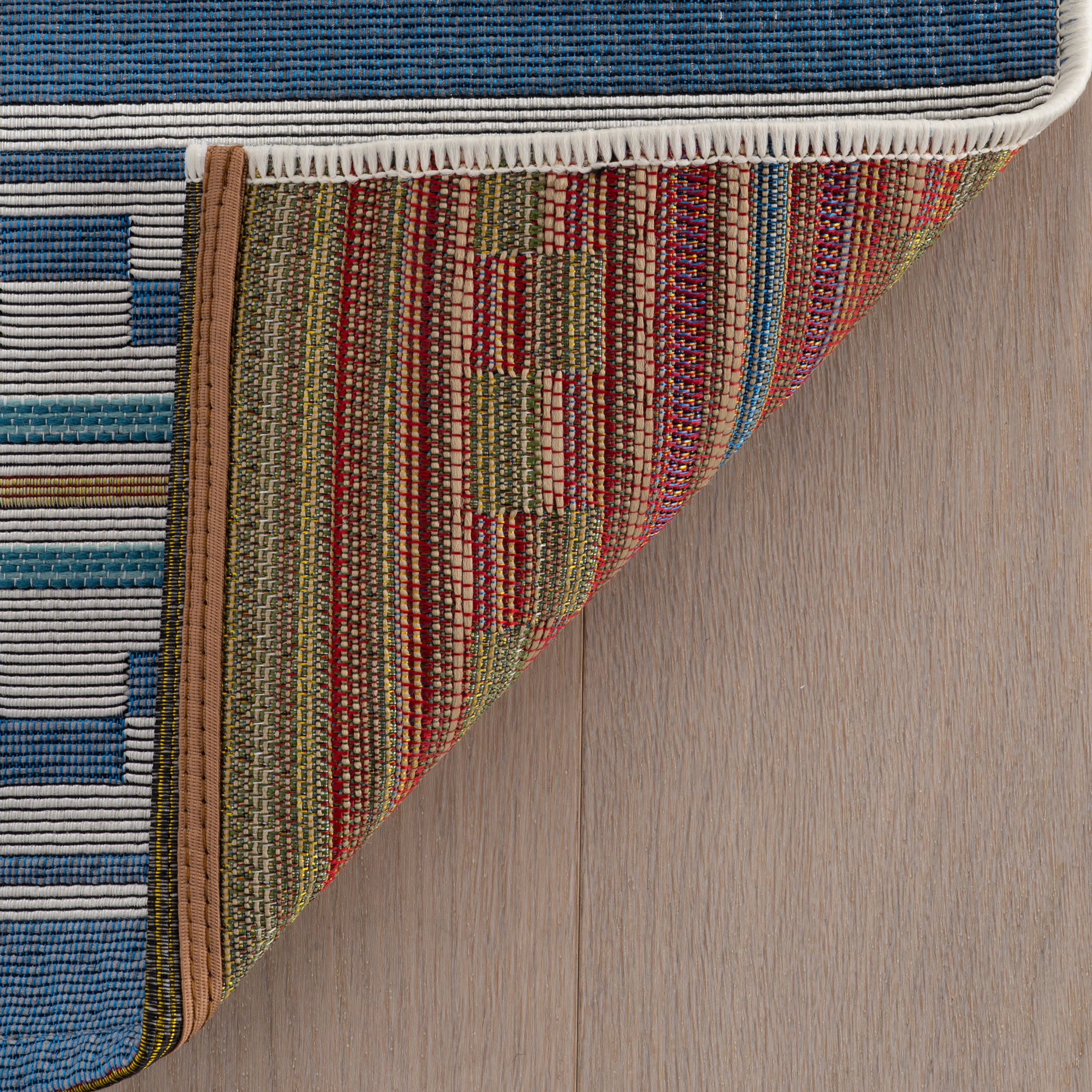 Caldera Modern Checkered Indoor/Outdoor Rug | Blue - Image 7